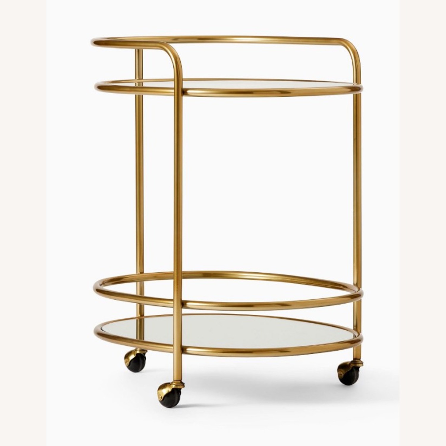West Elm Gold Glass Bar Cart - image-2