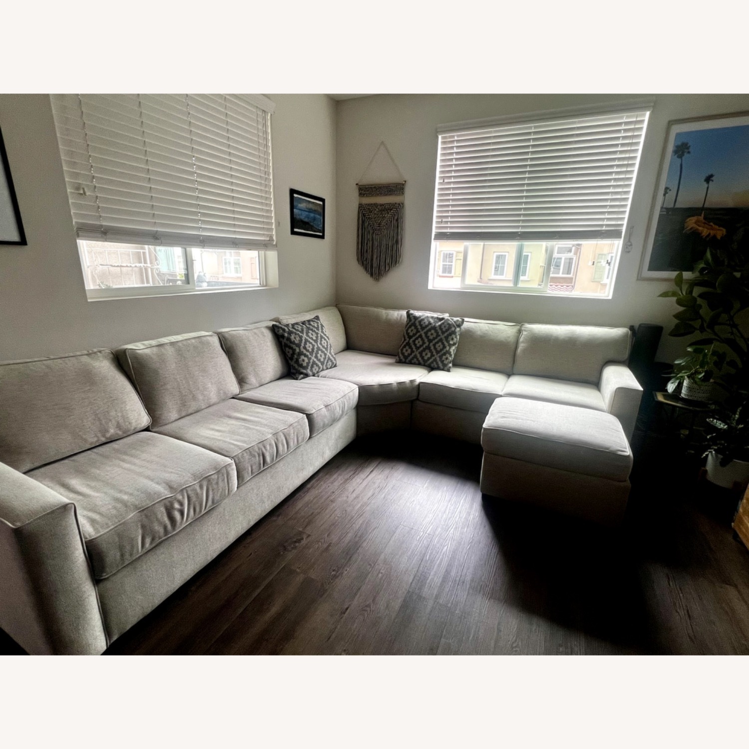 Living Spaces Alder Light Gray 3+ Piece Sectional - image-1