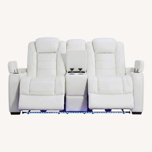 Used Ashley Furniture White Leather Loveseat for sale on AptDeco