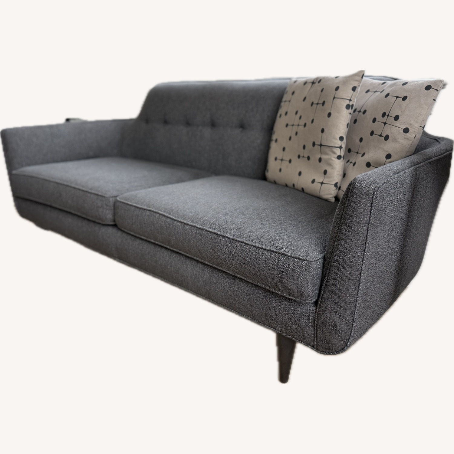 Crate & Barrel Gia Dark Gray Fabric 2 Seater Sofa - image-2