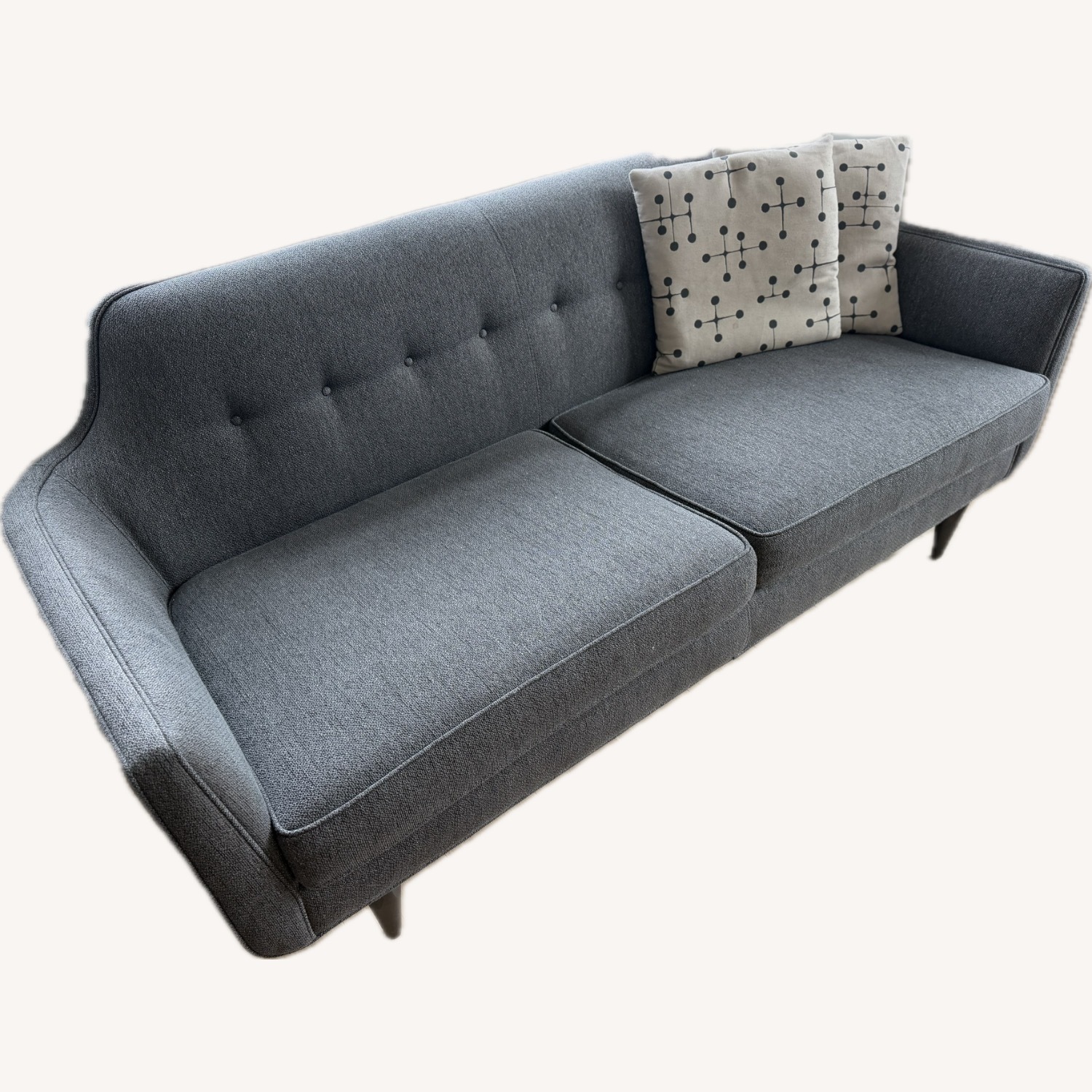 Crate & Barrel Gia Dark Gray Fabric 2 Seater Sofa - image-3