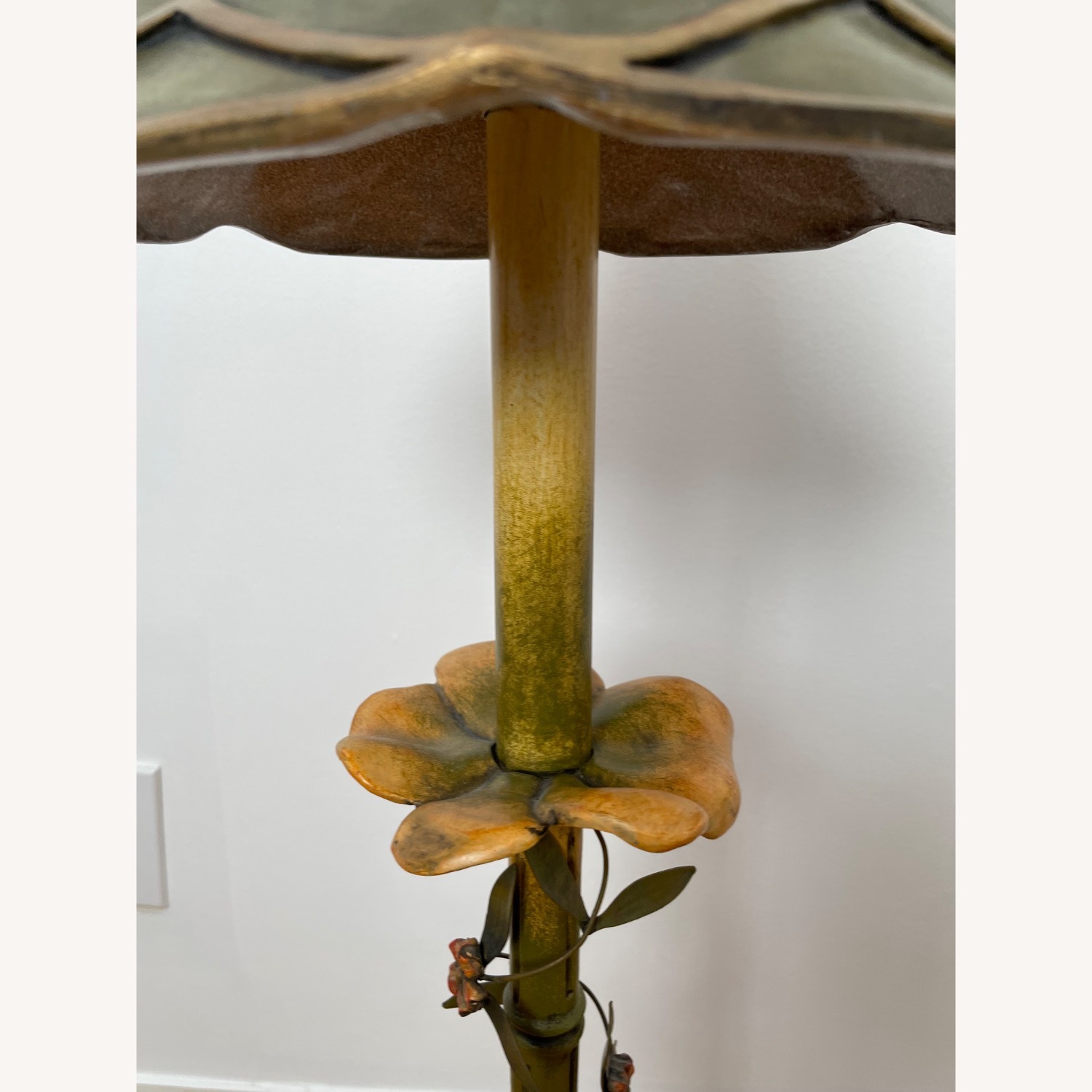 Pair Vintage Art Nouveau Botanical Buffet Lamps - image-4