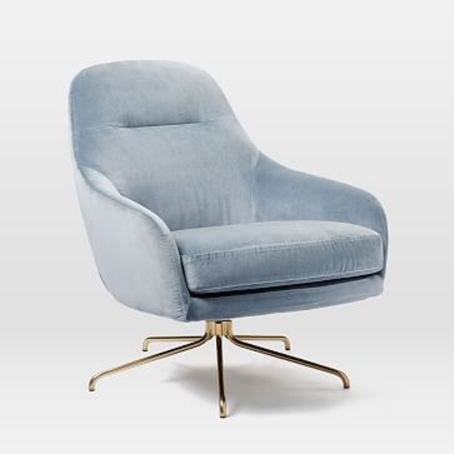 West Elm Valentina Swivel Blue Accent Chair - image-4