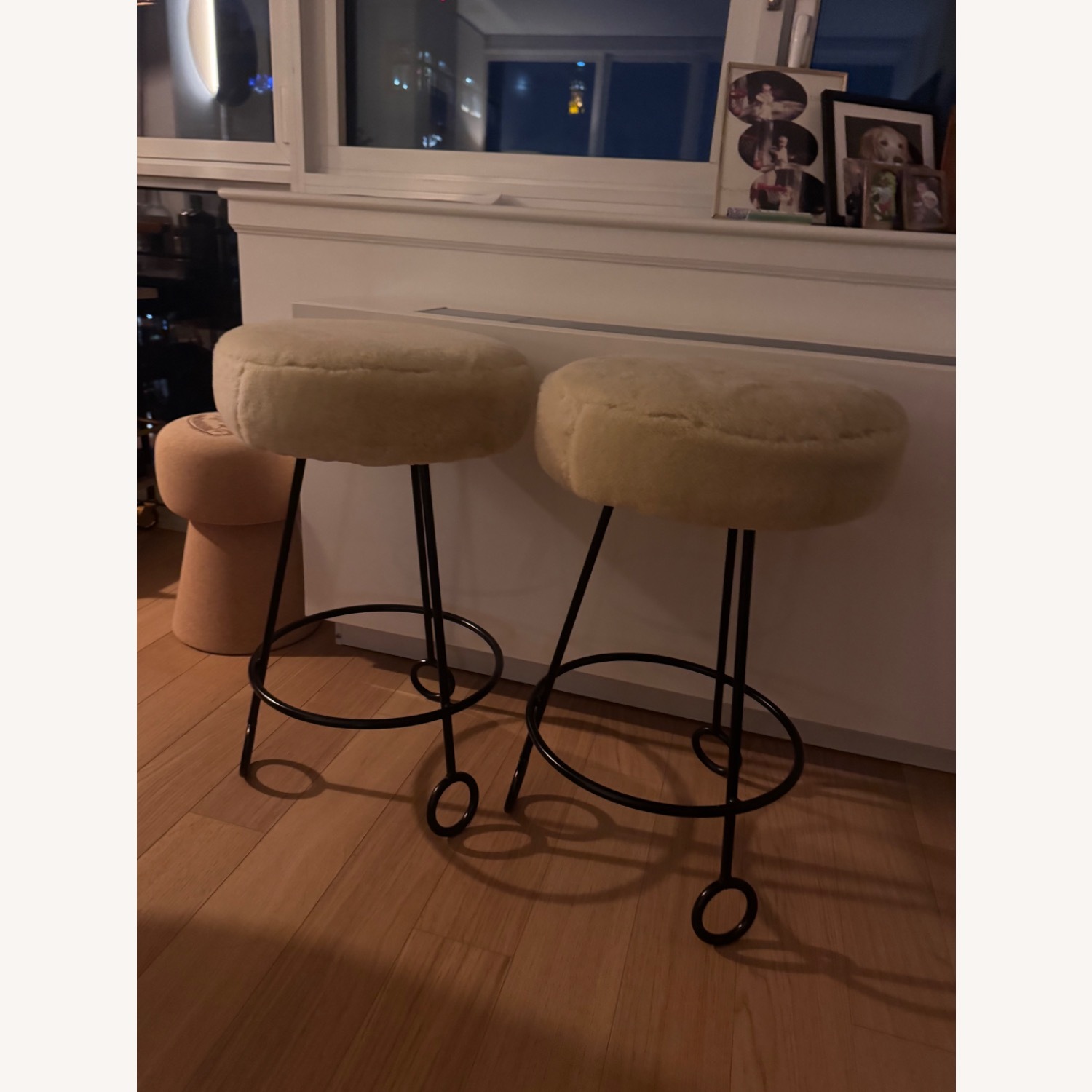 Jean Royère Style Shearling Yo Yo Stools - image-2