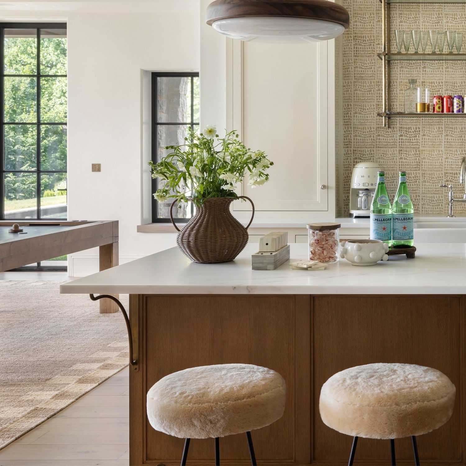 Jean Royère Style Shearling Yo Yo Stools - image-7