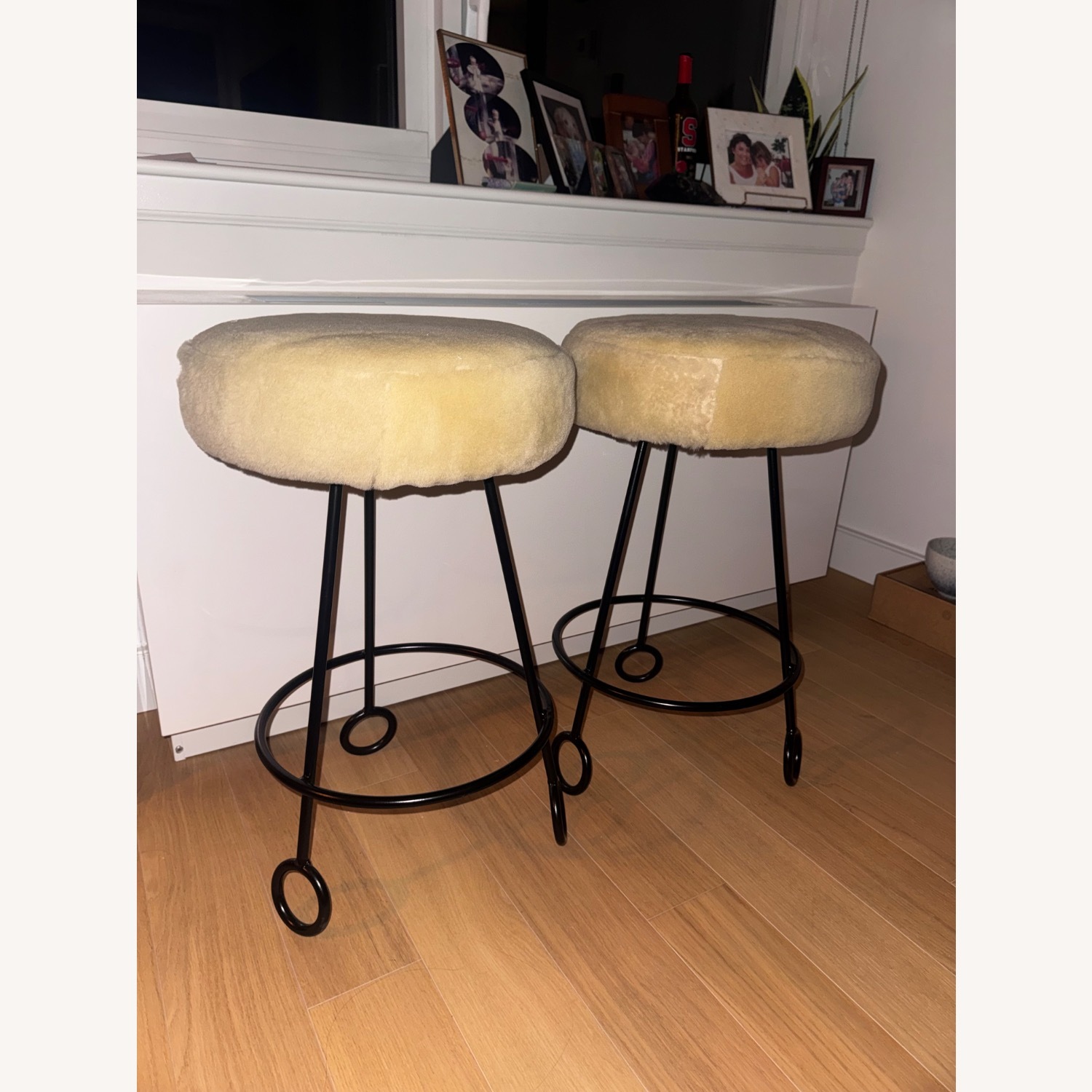 Jean Royère Style Shearling Yo Yo Stools - image-4