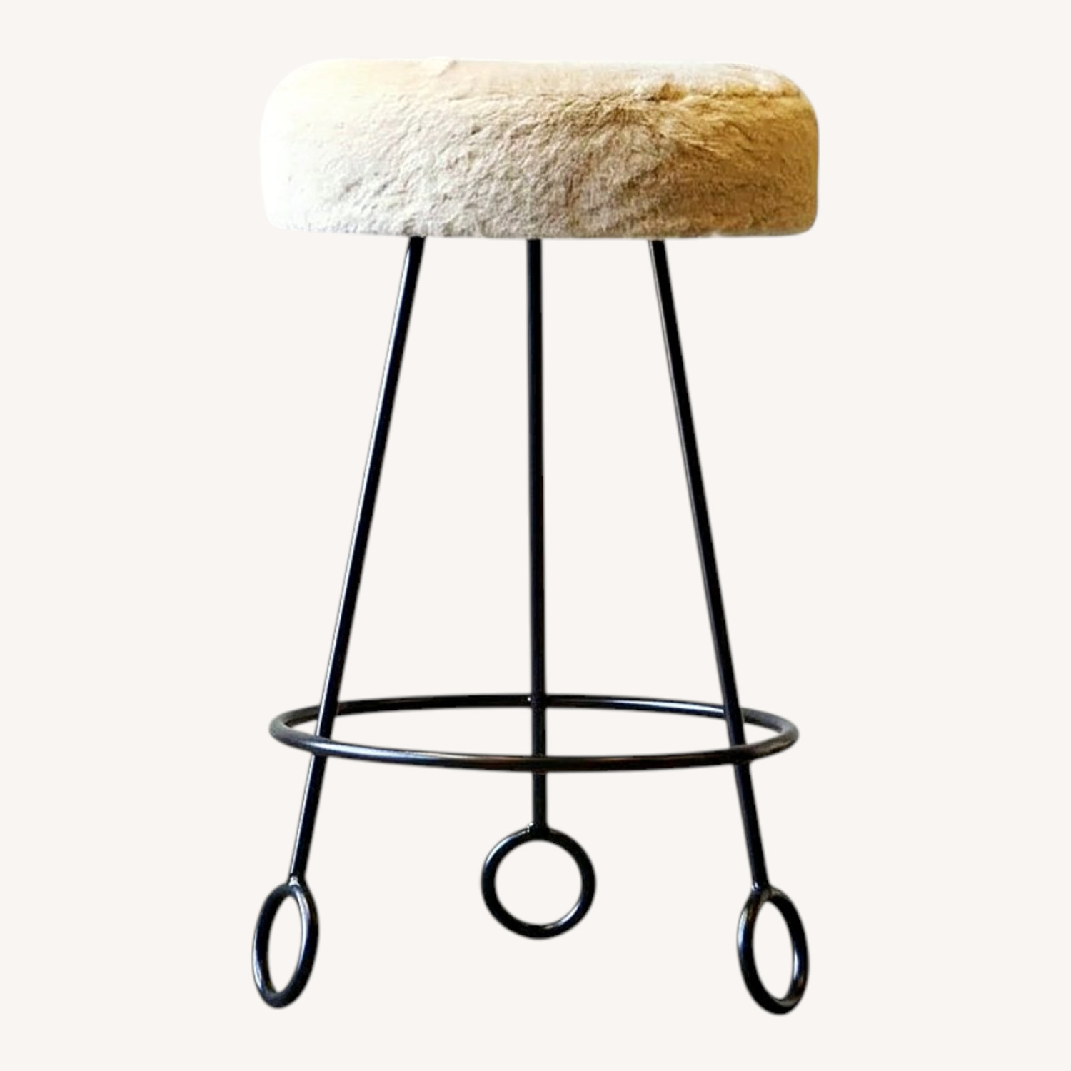 Jean Royère Style Shearling Yo Yo Stools - image-0