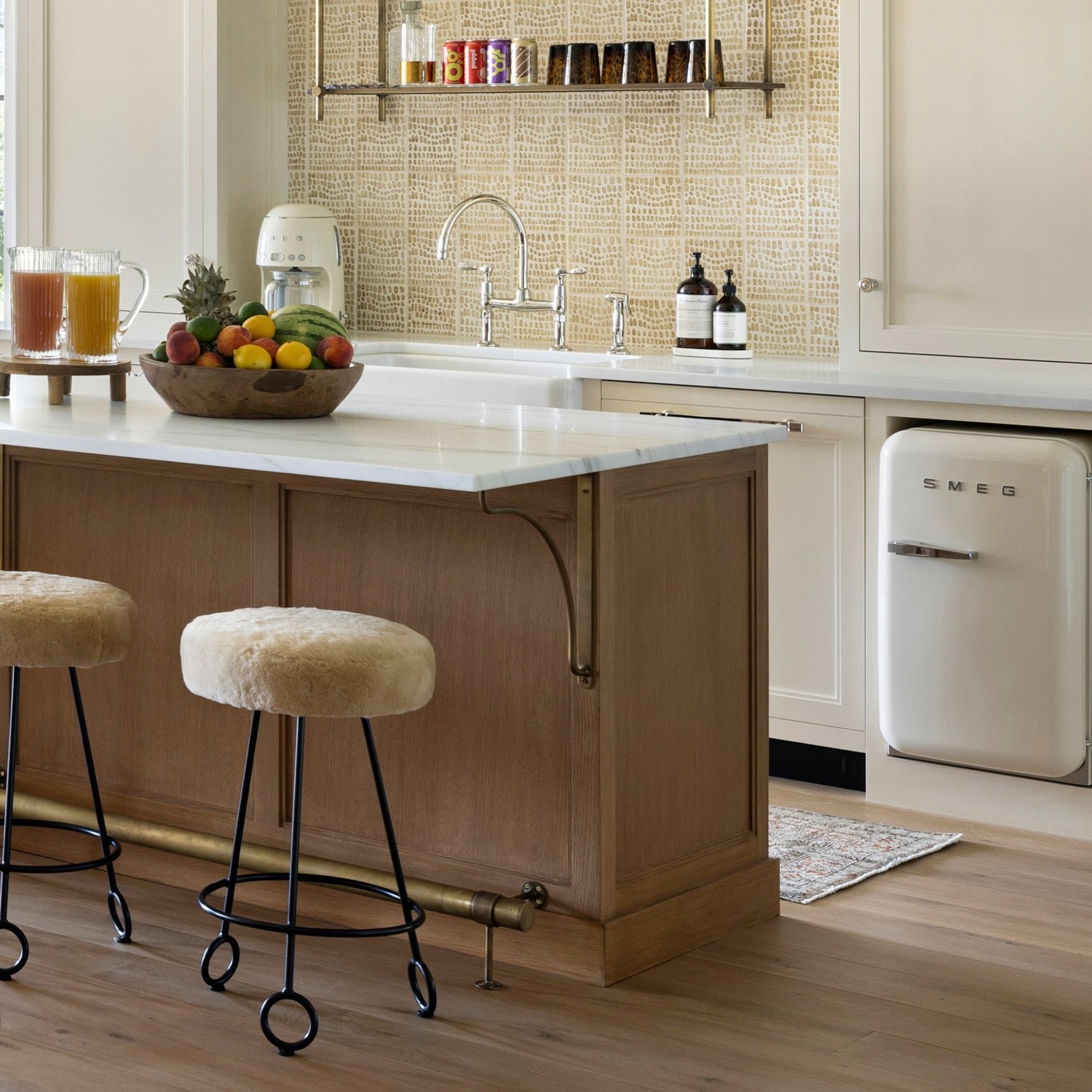 Jean Royère Style Shearling Yo Yo Stools - image-8