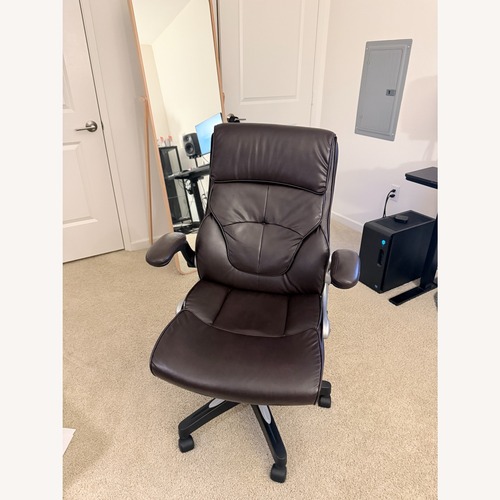 Used Amazon Dark Brown Leather Office Chair for sale on AptDeco