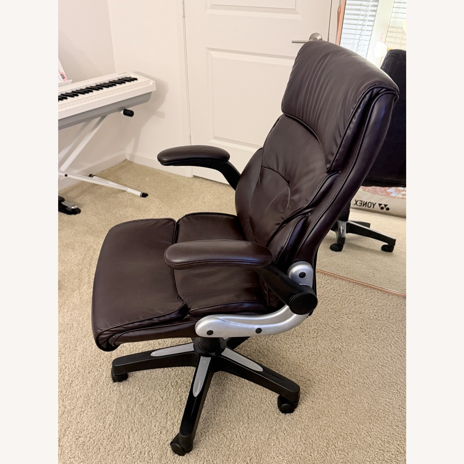 Amazon Dark Brown Leather Office Chair - image-3