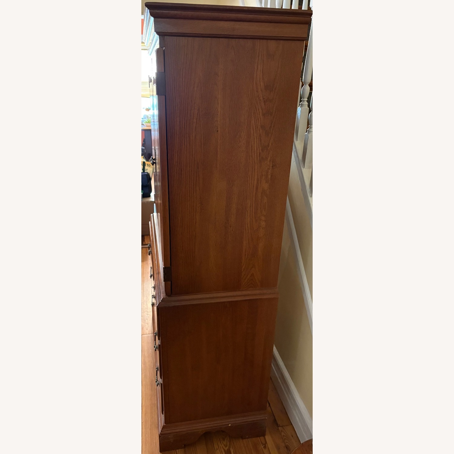 Vintage Dark Brown Wood Armoire - image-3