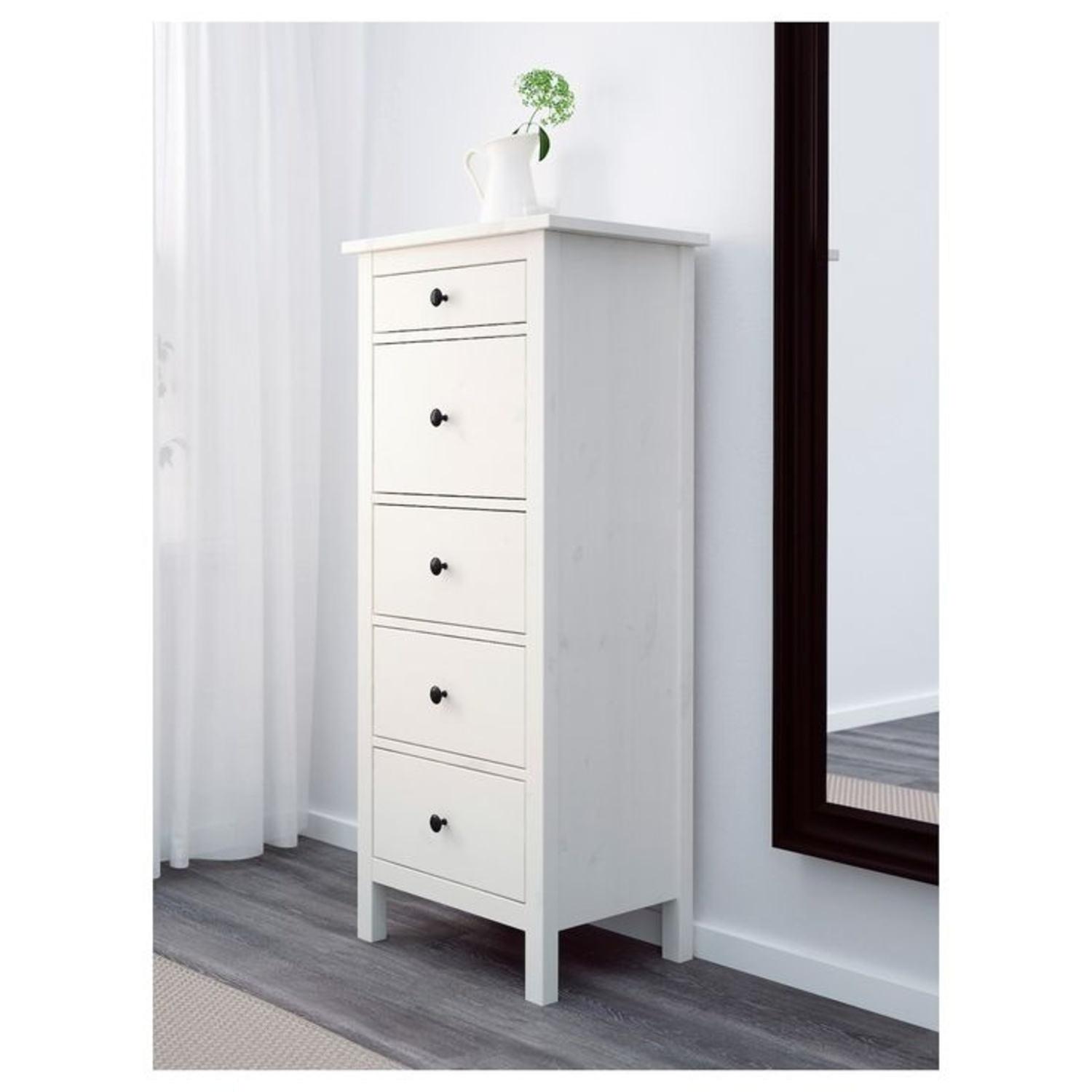 IKEA 5-Drawer White Wood Dresser - image-7