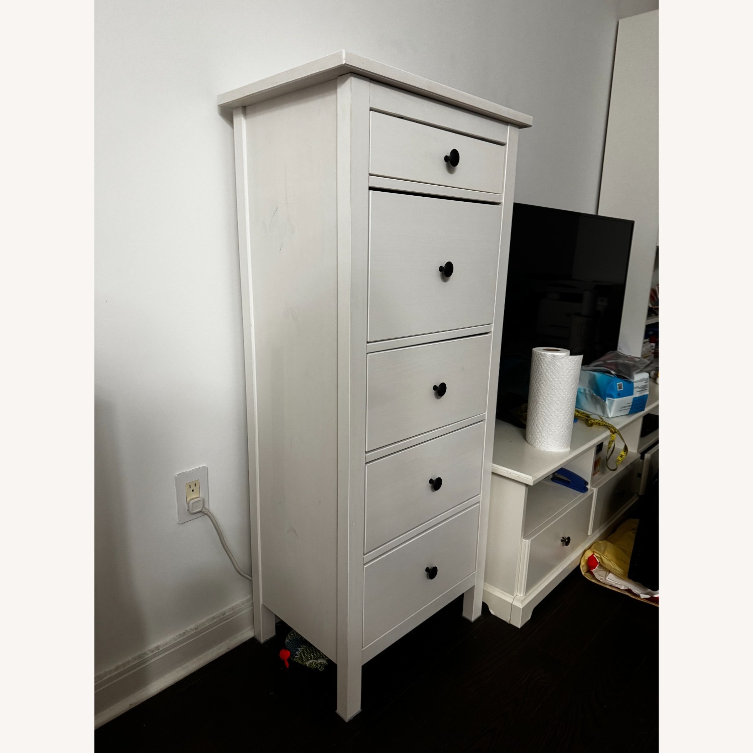 IKEA 5-Drawer White Wood Dresser - image-2