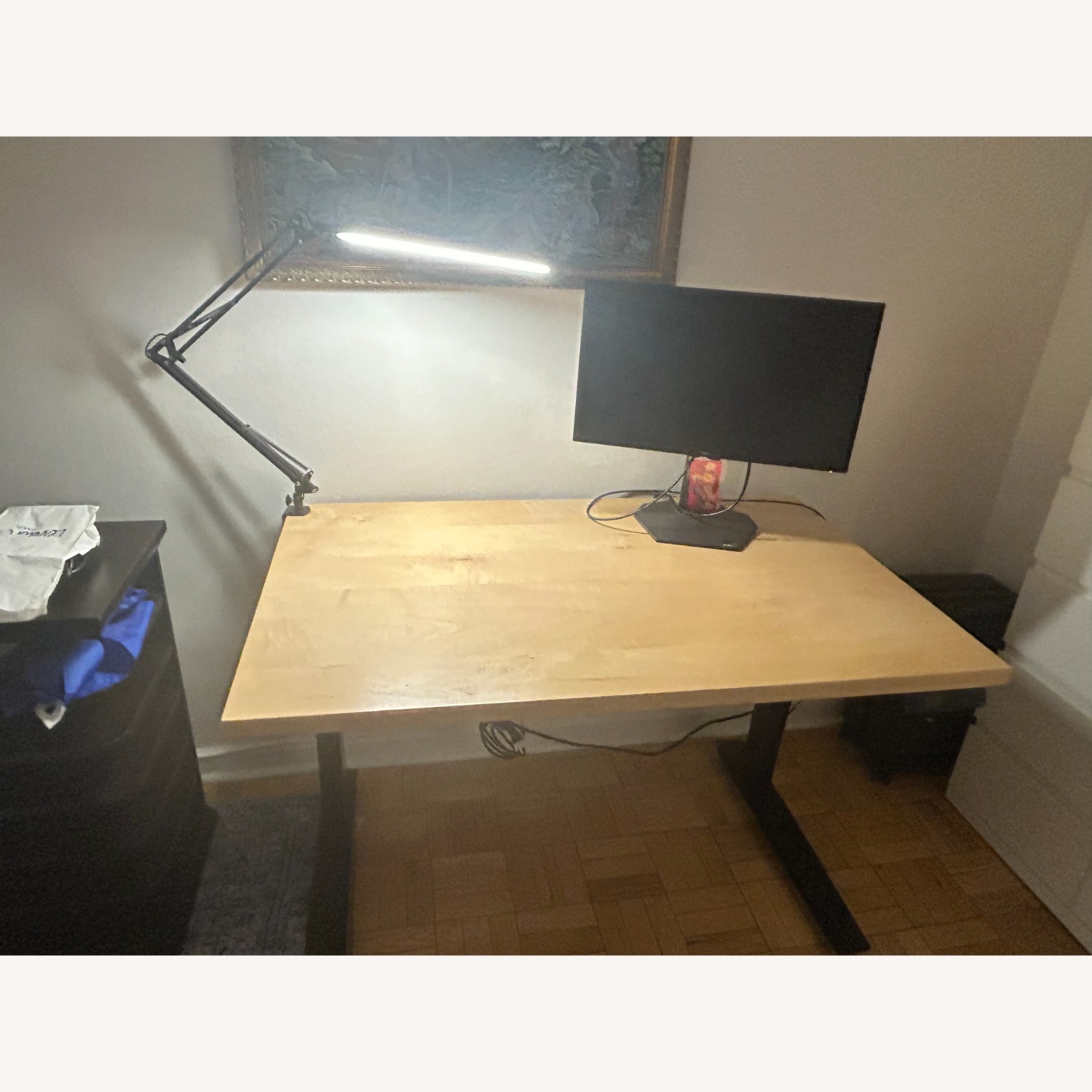 Amazon Custom Made Light Brown Wood Desk - image-1