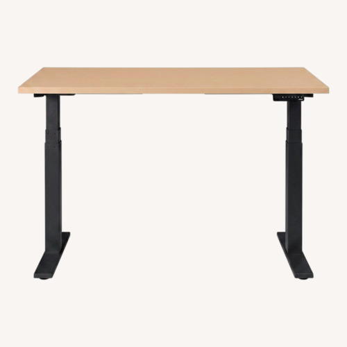 Used Amazon Custom Made Light Brown Wood Desk for sale on AptDeco