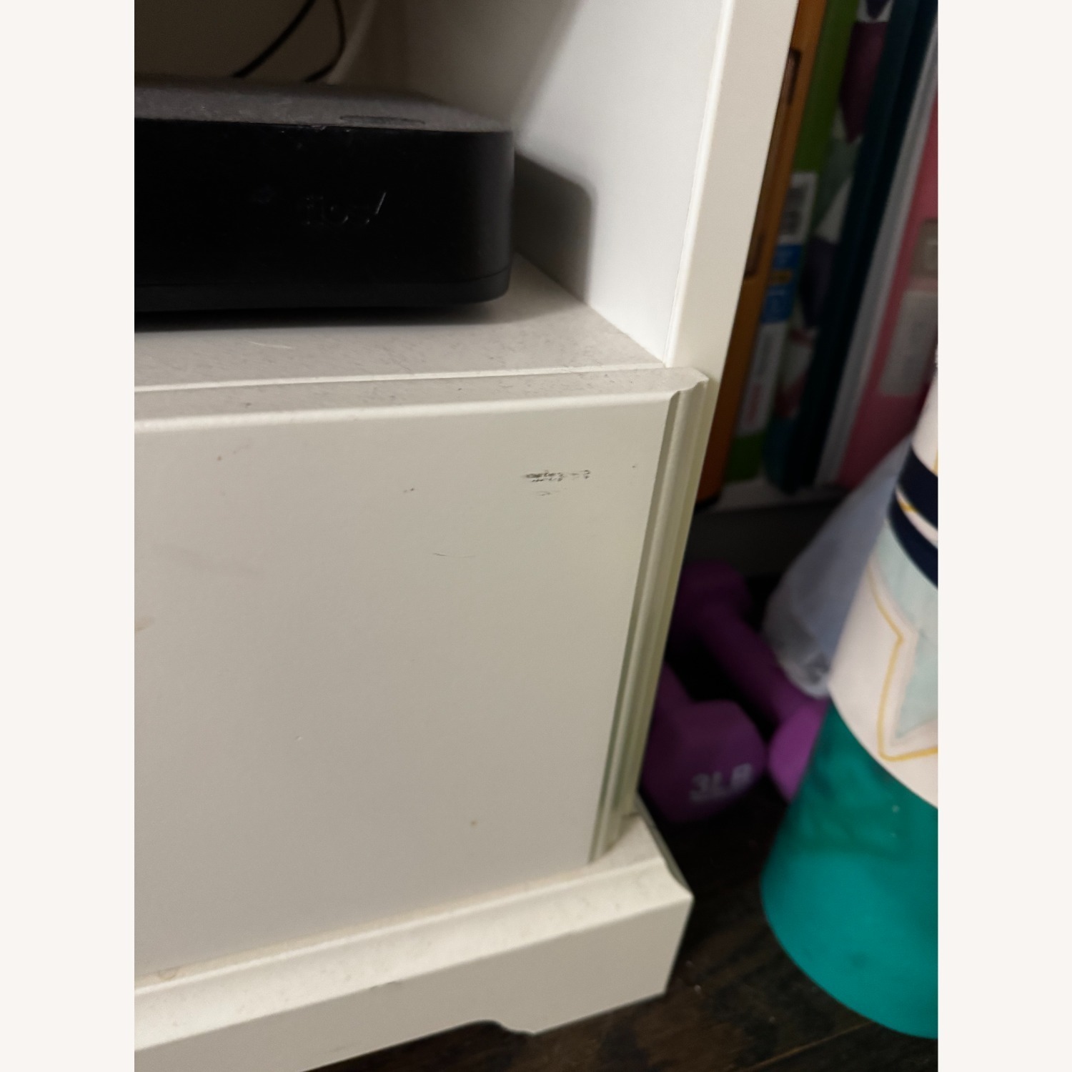 IKEA White Wood TV Stand with Drawers - image-3