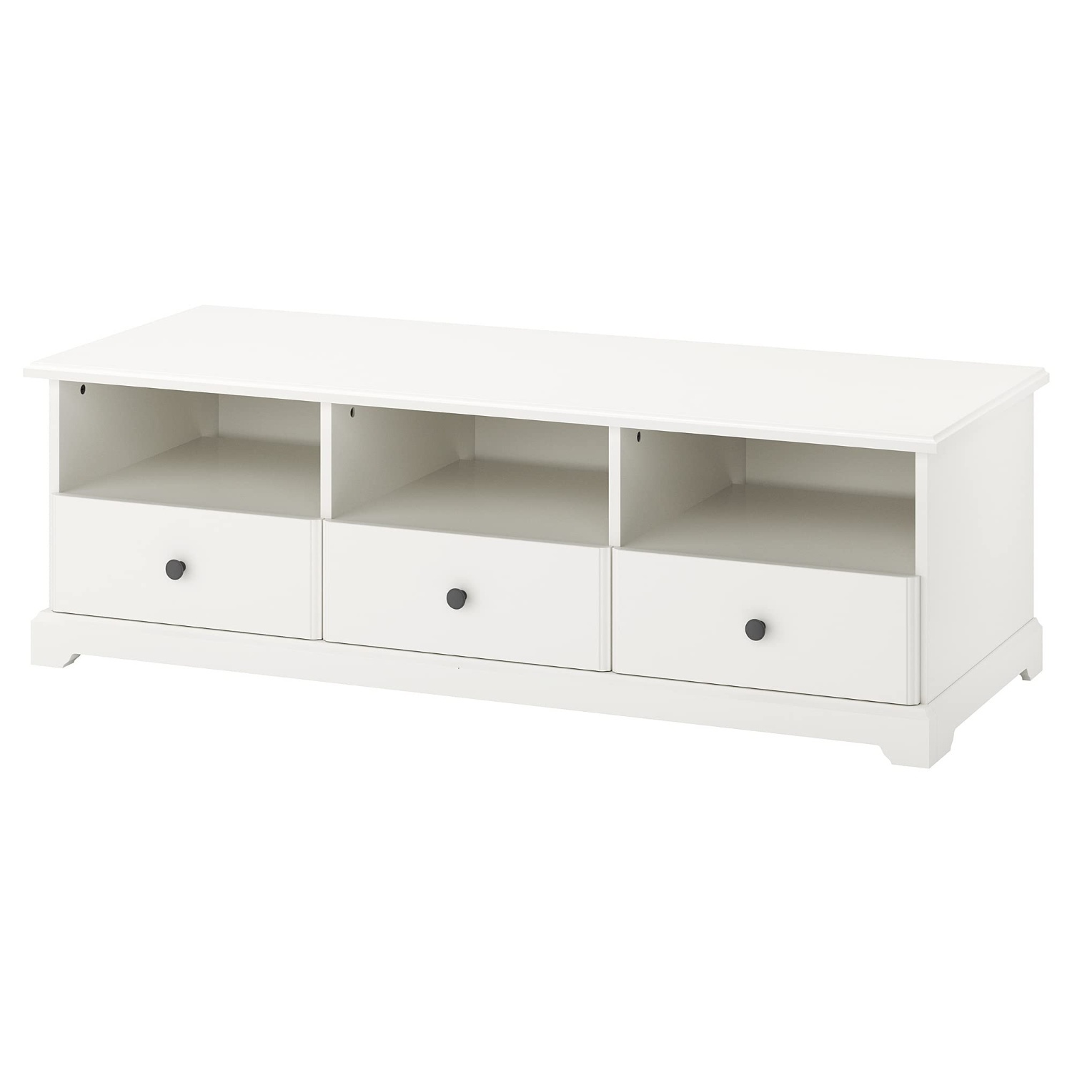 IKEA White Wood TV Stand with Drawers - image-4