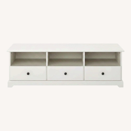 Used IKEA White Wood TV Stand with Drawers  for sale on AptDeco