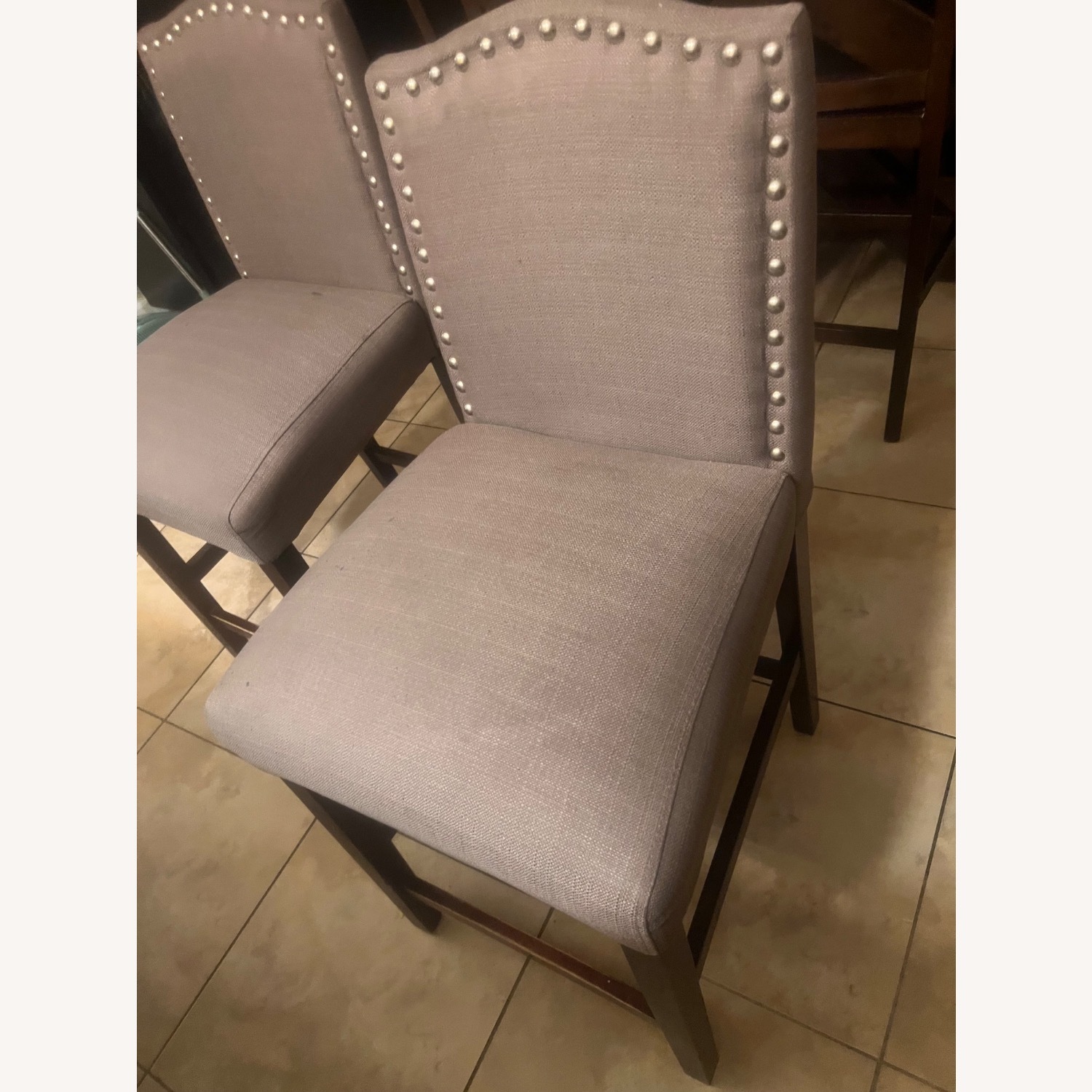 Light Gray Fabric Dining Chairs - image-7