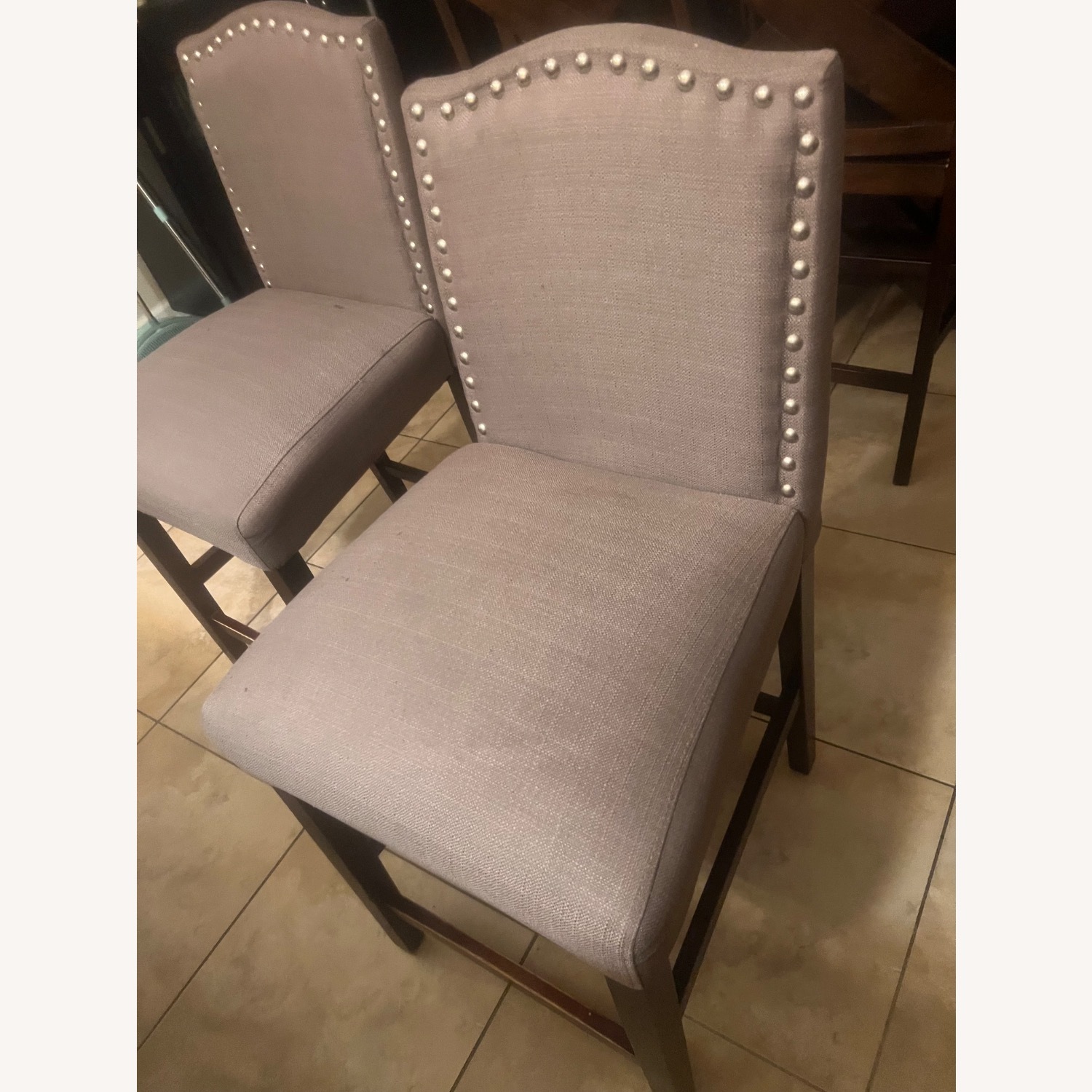 Light Gray Fabric Dining Chairs - image-8