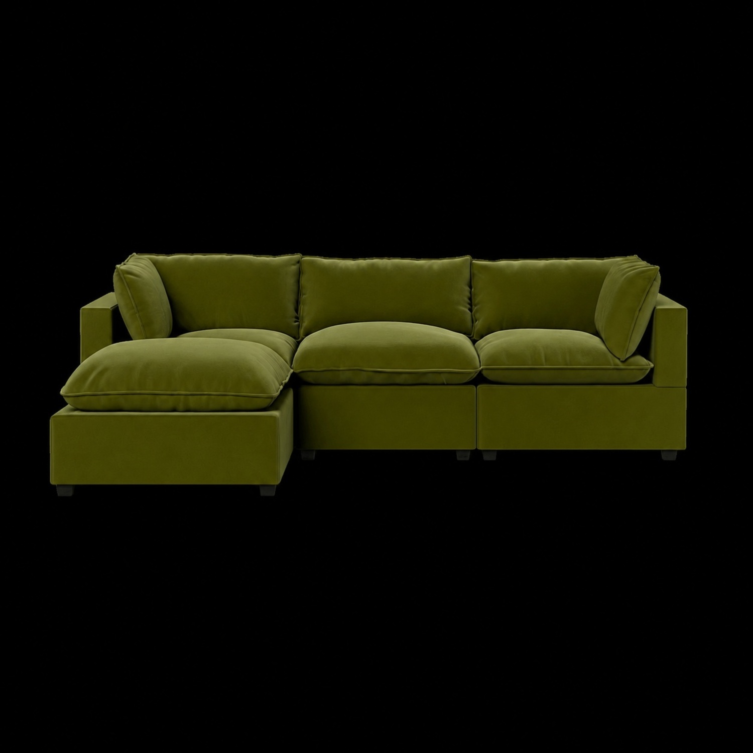 Albany Park Green Velvet 3+ Seater Sofa - image-5