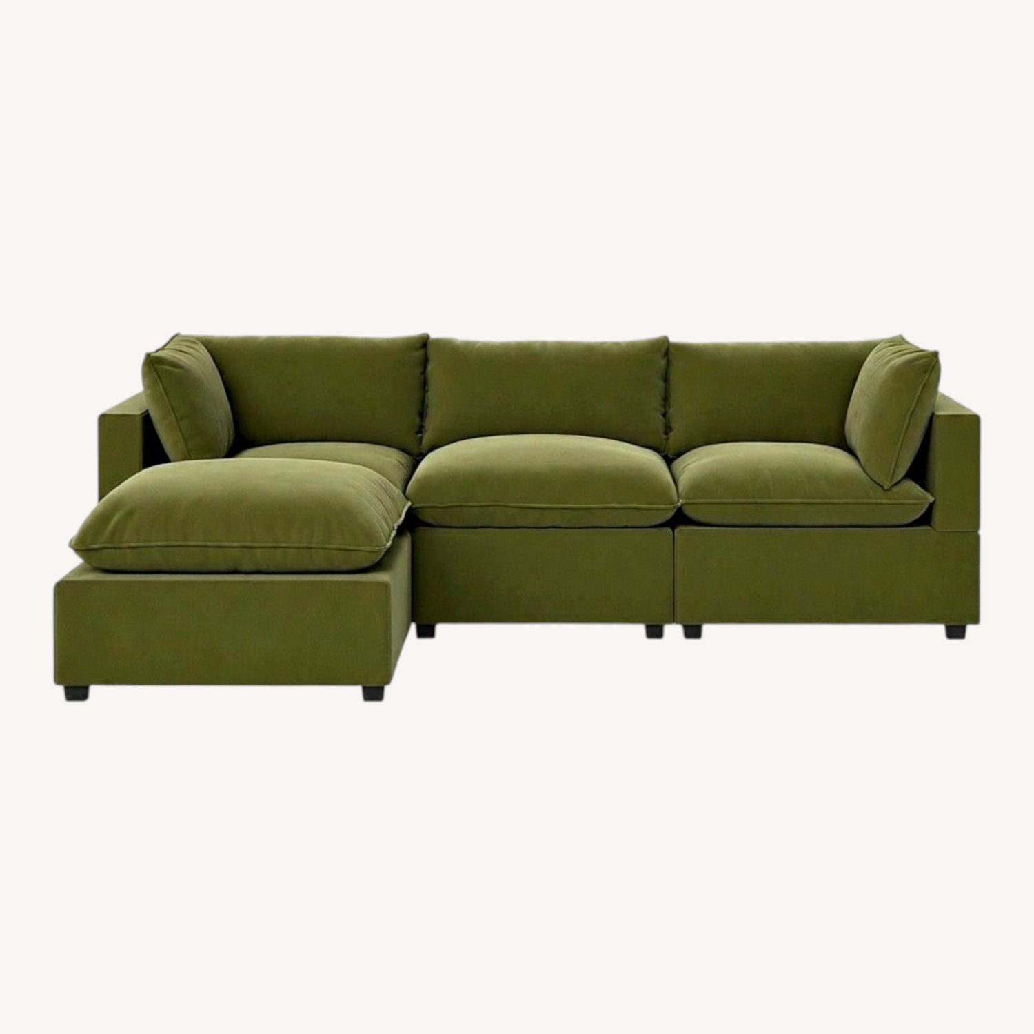 Albany Park Green Velvet 3+ Seater Sofa - image-0