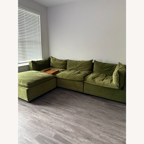 Used Albany Park Green Velvet 3+ Seater Sofa for sale on AptDeco