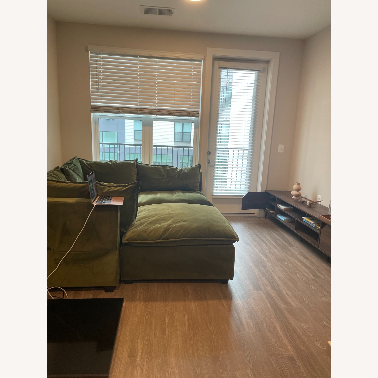 Albany Park Green Velvet 3+ Seater Sofa - image-4