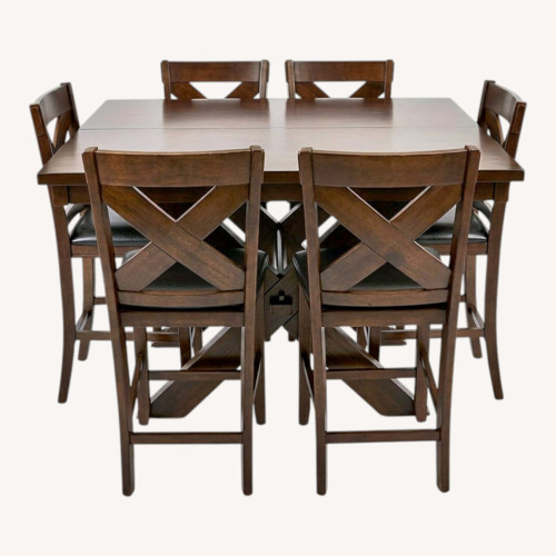 Used Dark Wood Dining Table Set with 6 Chairs for sale on AptDeco