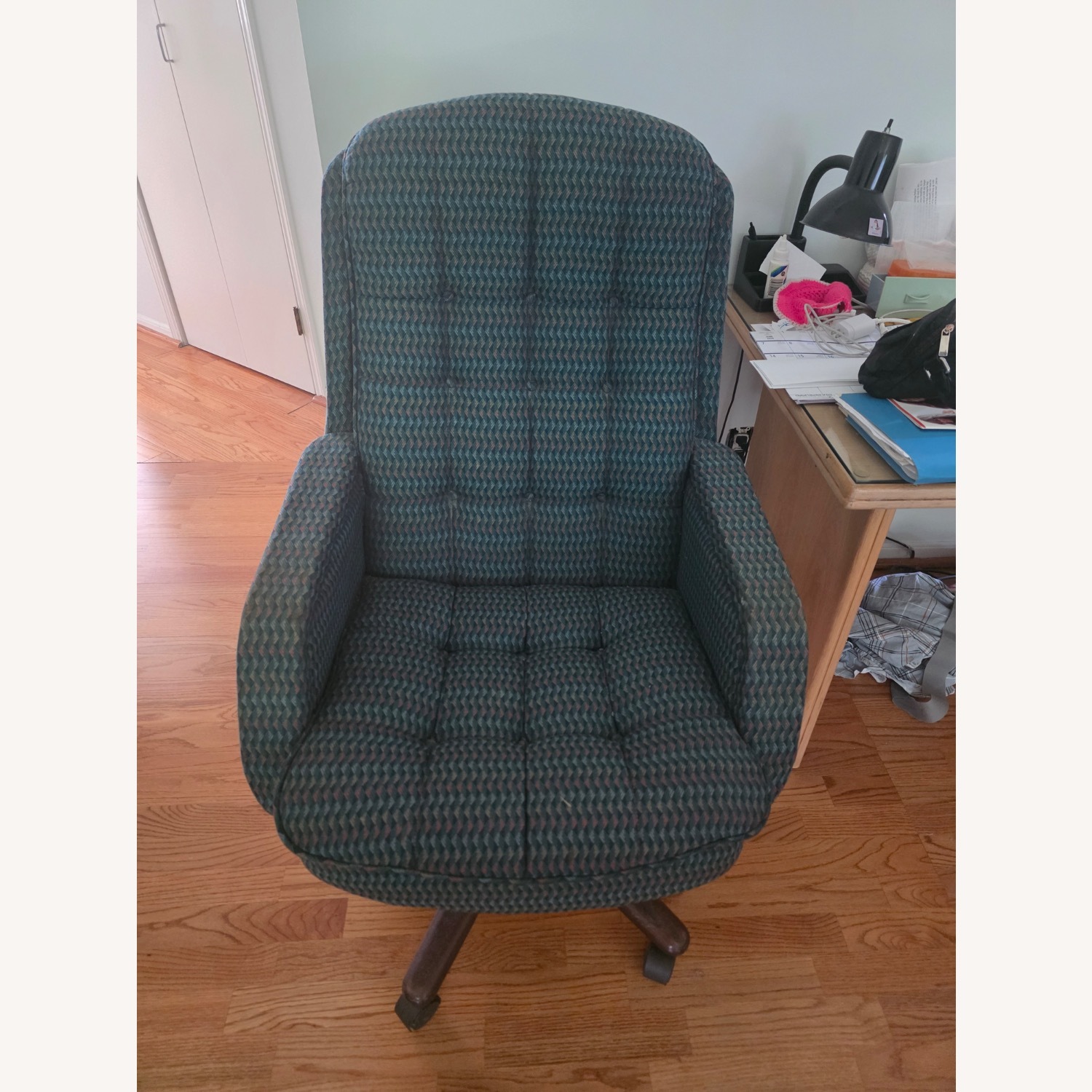 Teal Patterned Armchair - image-2
