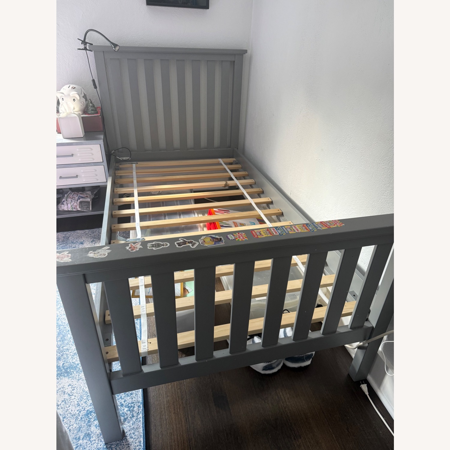 Pottery Barn Kids Elliott Light Gray Wood Twin Bed - image-6