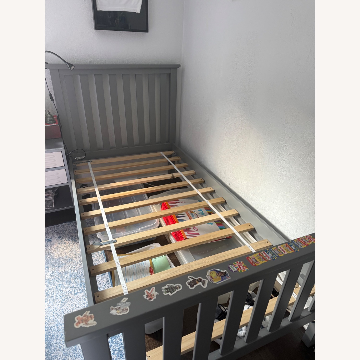 Pottery Barn Kids Elliott Light Gray Wood Twin Bed - image-2