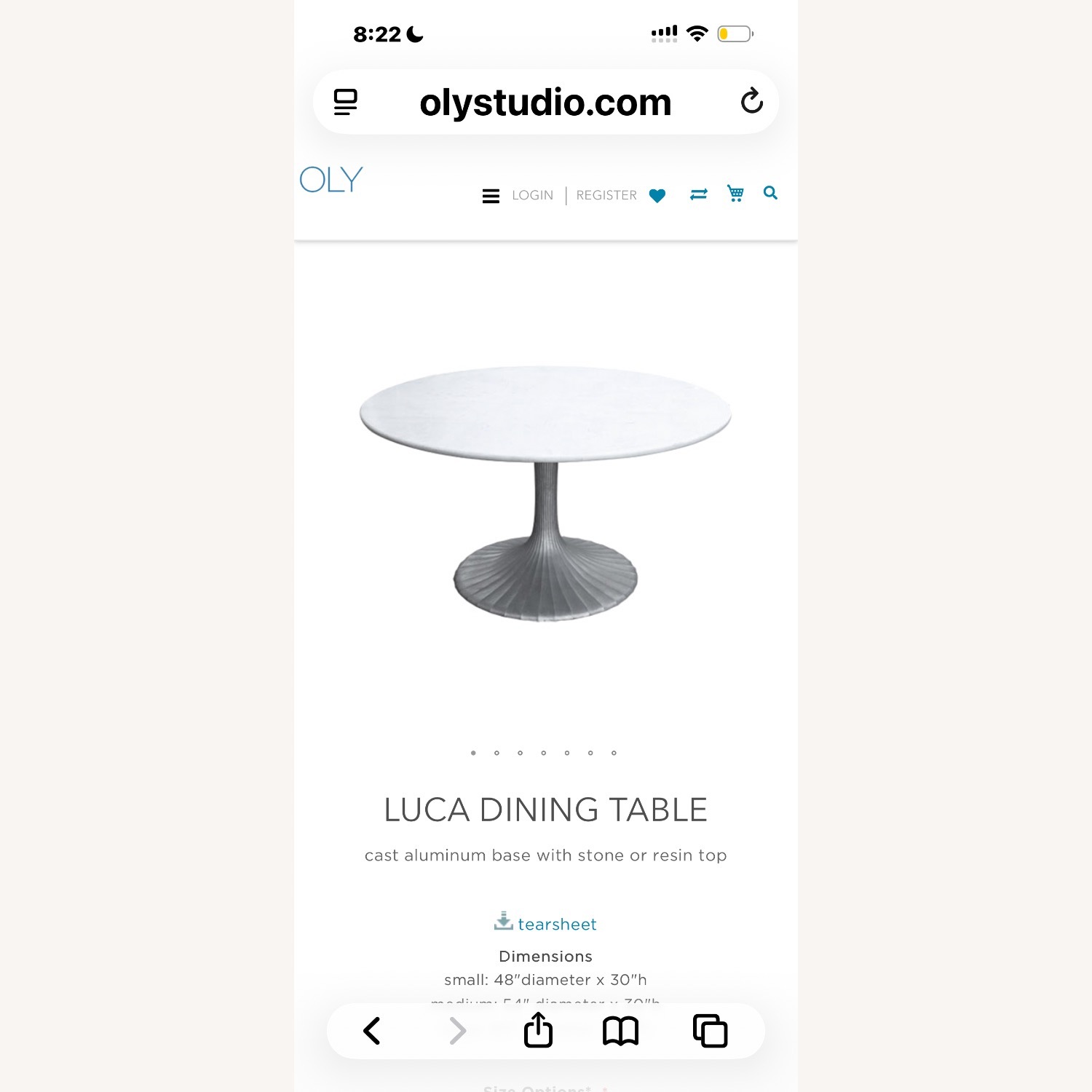 Oly Studio Luca Marble White Marble Dining Table - image-1