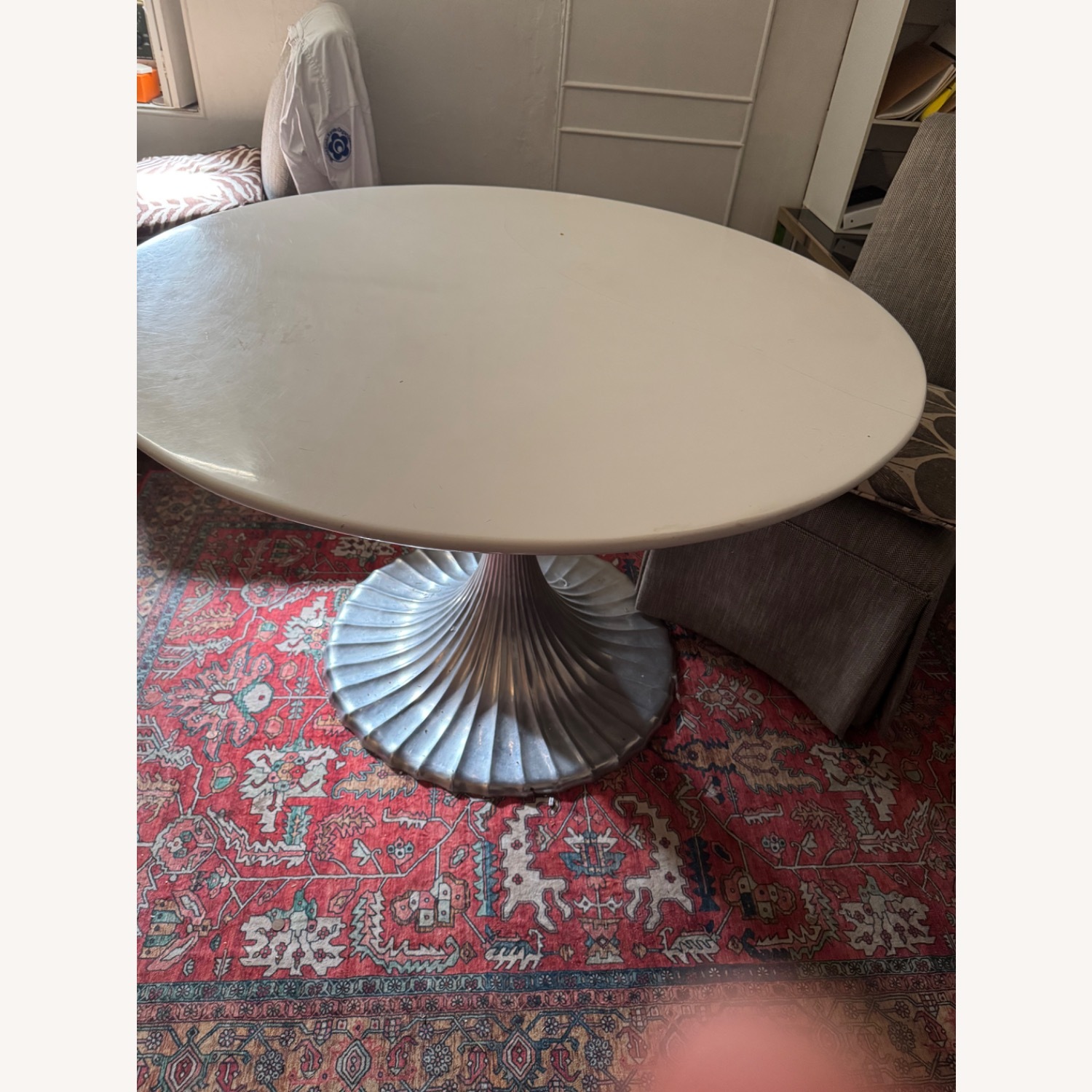 Oly Studio Luca Marble White Marble Dining Table - image-3