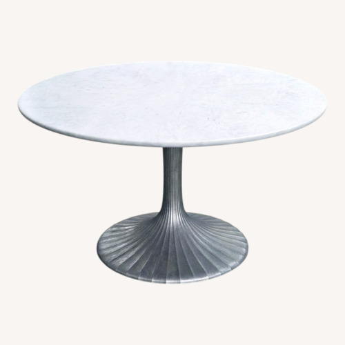 Used Oly Studio Luca Marble White Marble Dining Table for sale on AptDeco