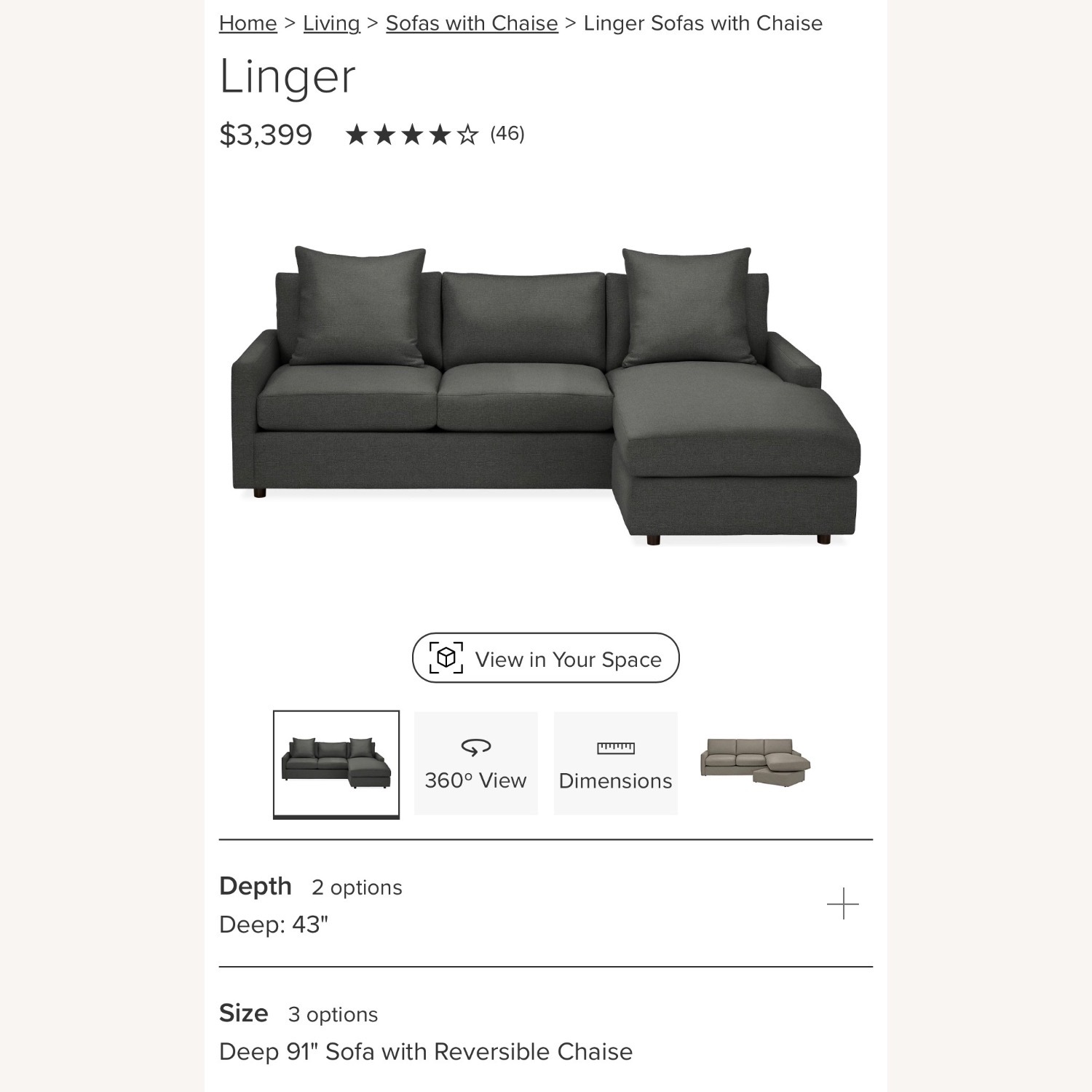 Room & Board Linger Sectional - image-2