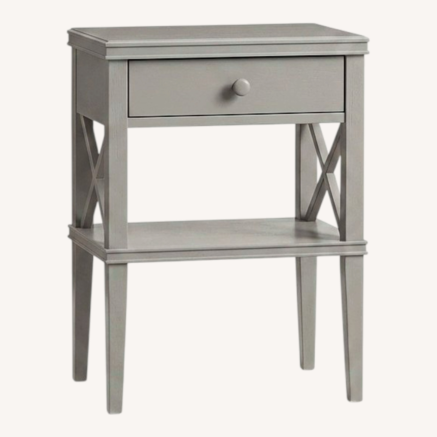 Pottery Barn Clara Light Gray Lattice Nightstand - image-0