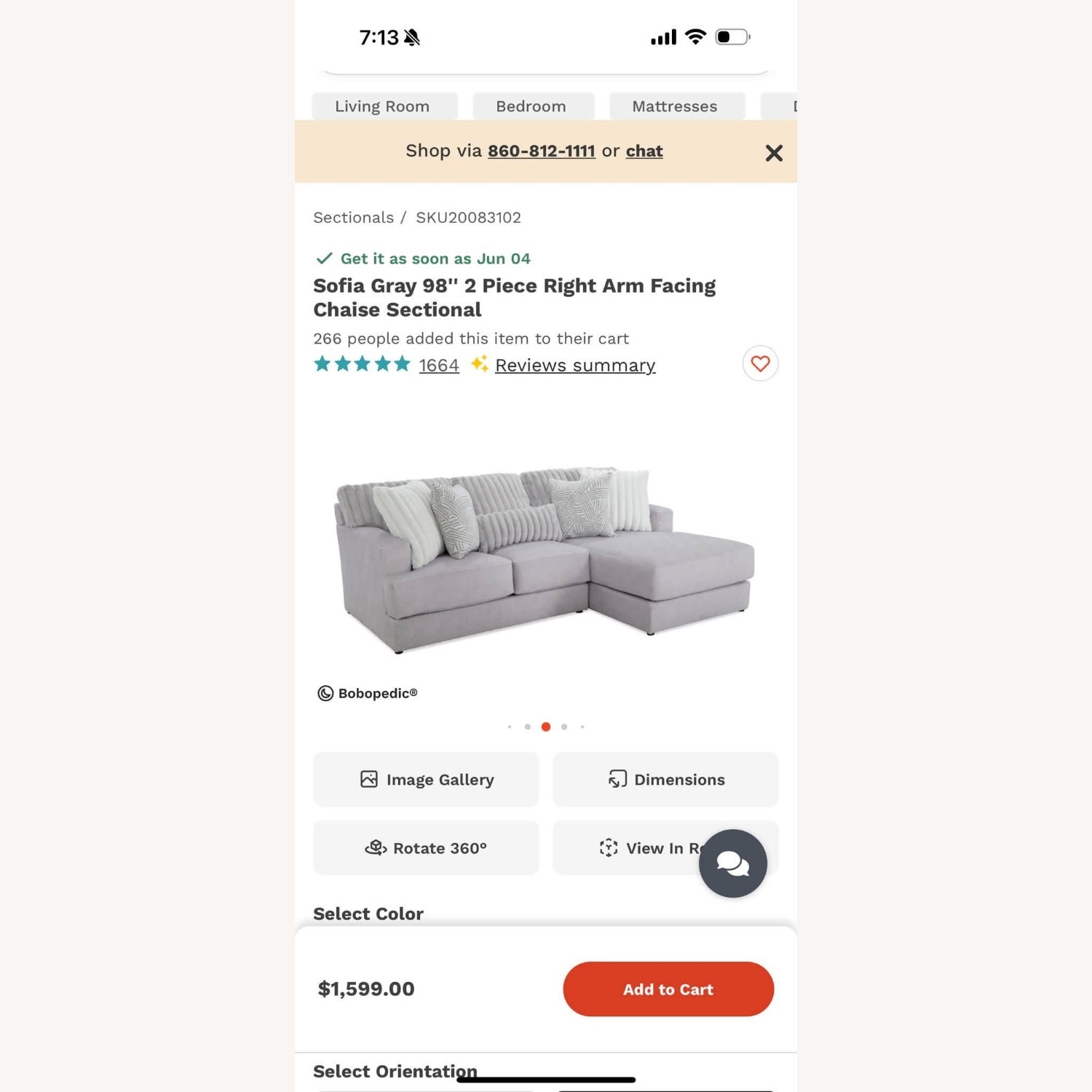 Bob's Discount Furniture Sofia 2 Piece Sectional - image-4