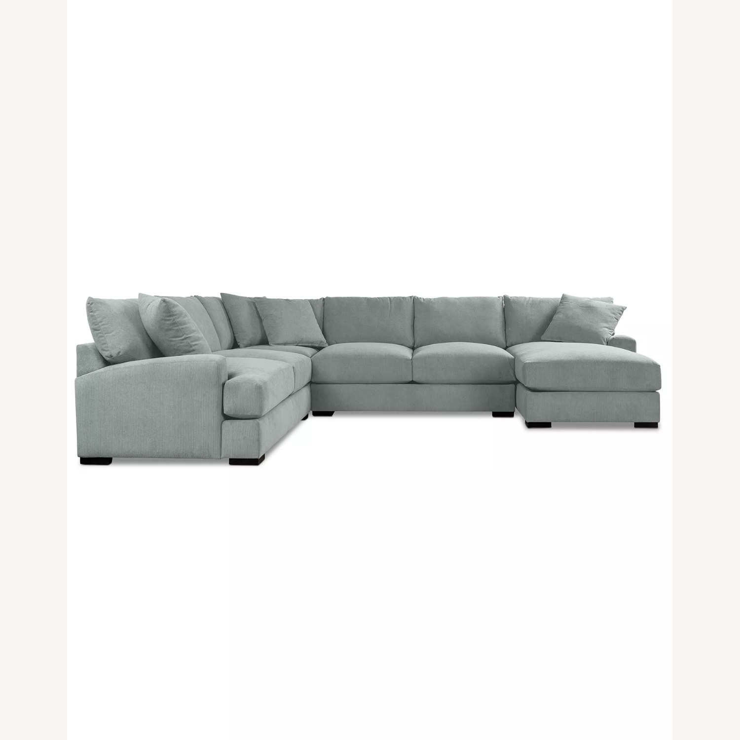 Macy's Light Gray Fabric 3+ Piece Sectional - image-4