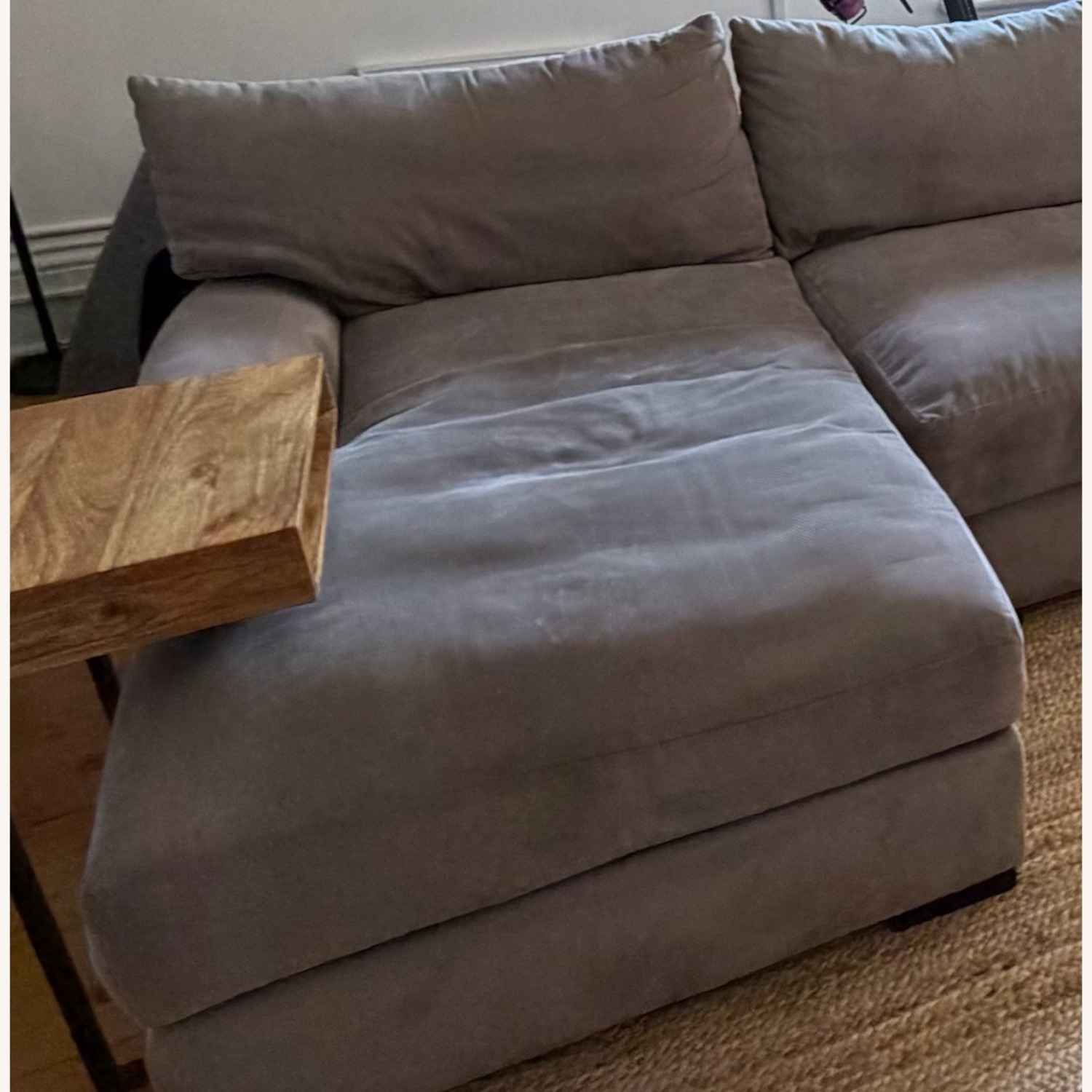 Macy's Light Gray Fabric 3+ Piece Sectional - image-3