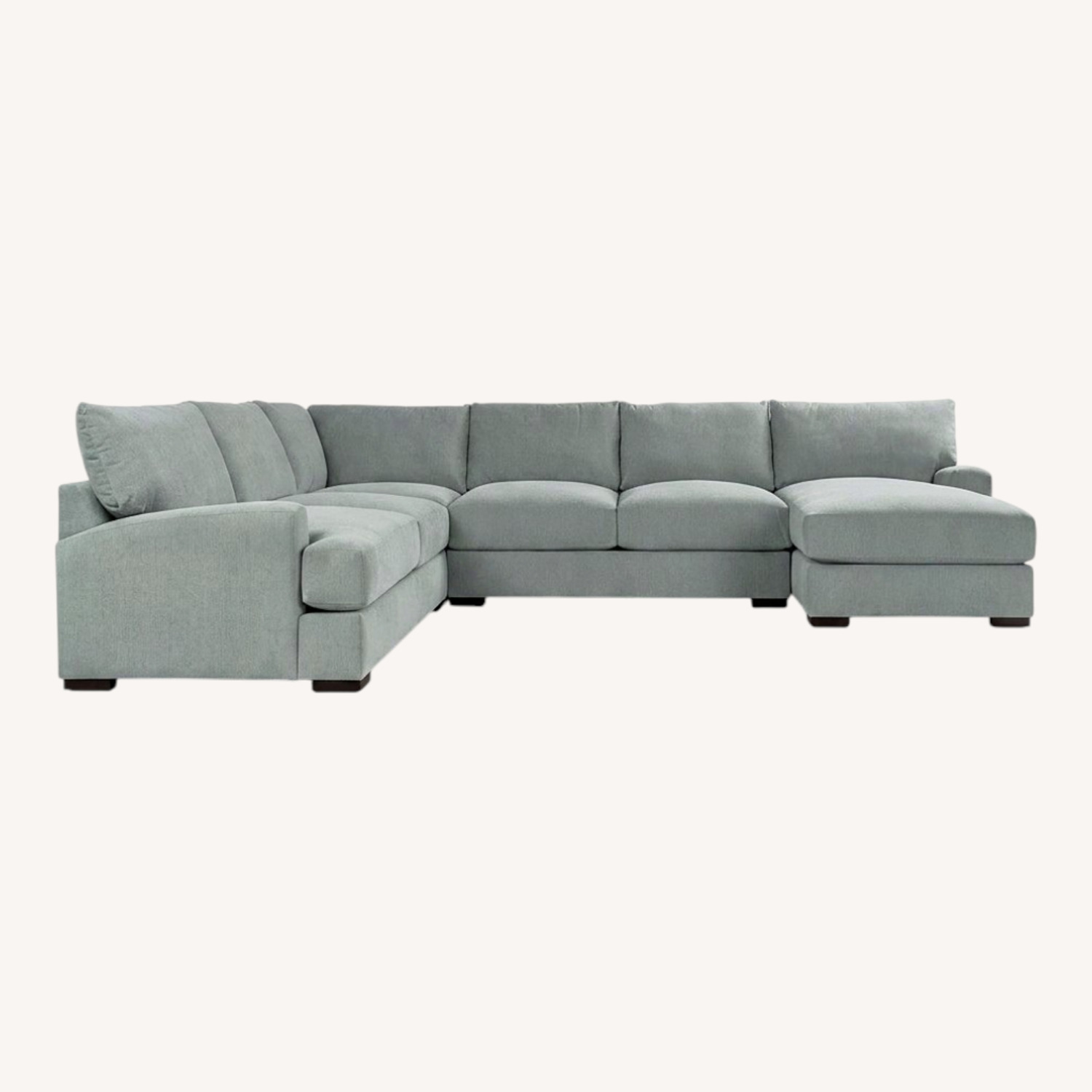 Macy's Light Gray Fabric 3+ Piece Sectional - image-0