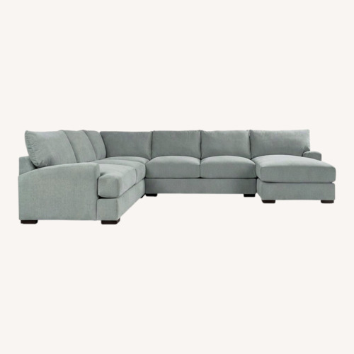 Used Macy's Light Gray Fabric 3+ Piece Sectional for sale on AptDeco