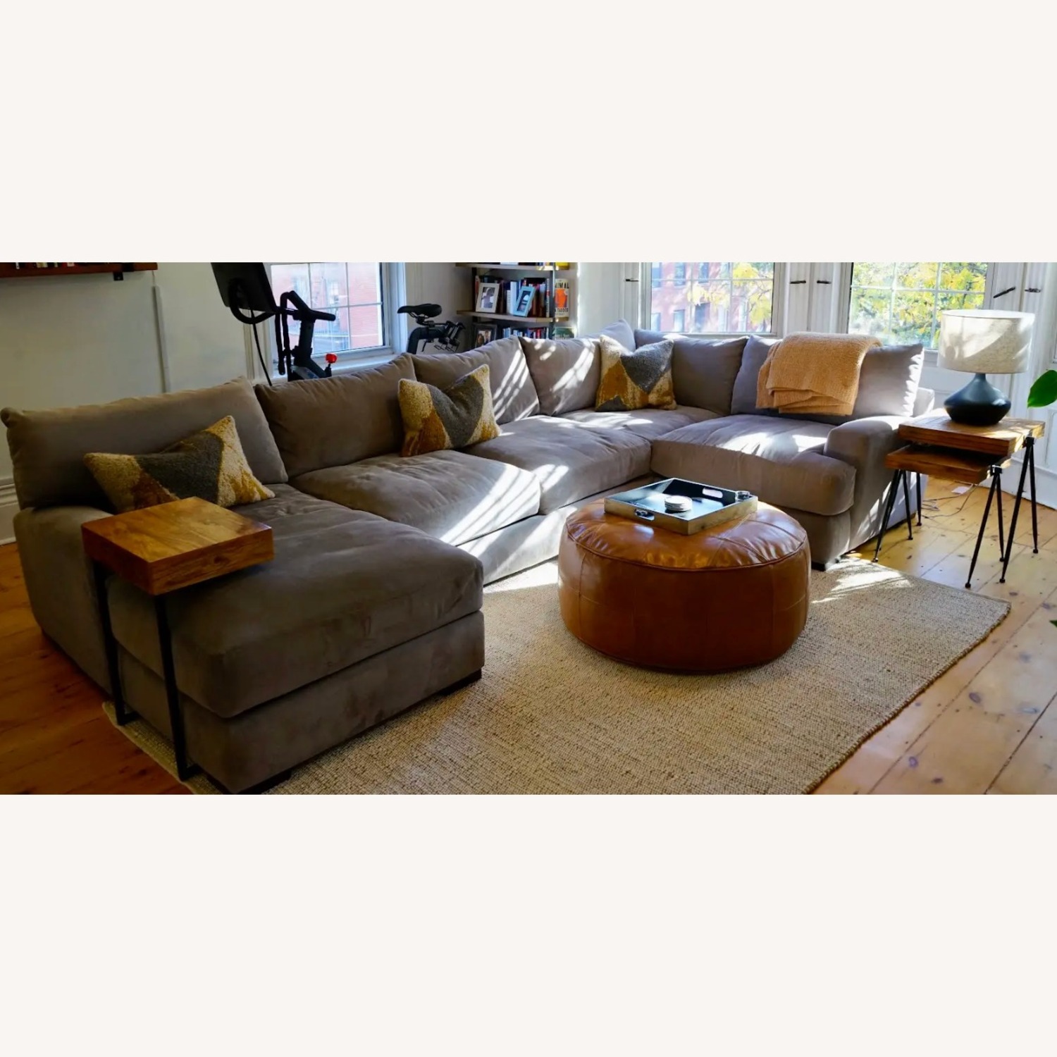 Macy's Light Gray Fabric 3+ Piece Sectional - image-1