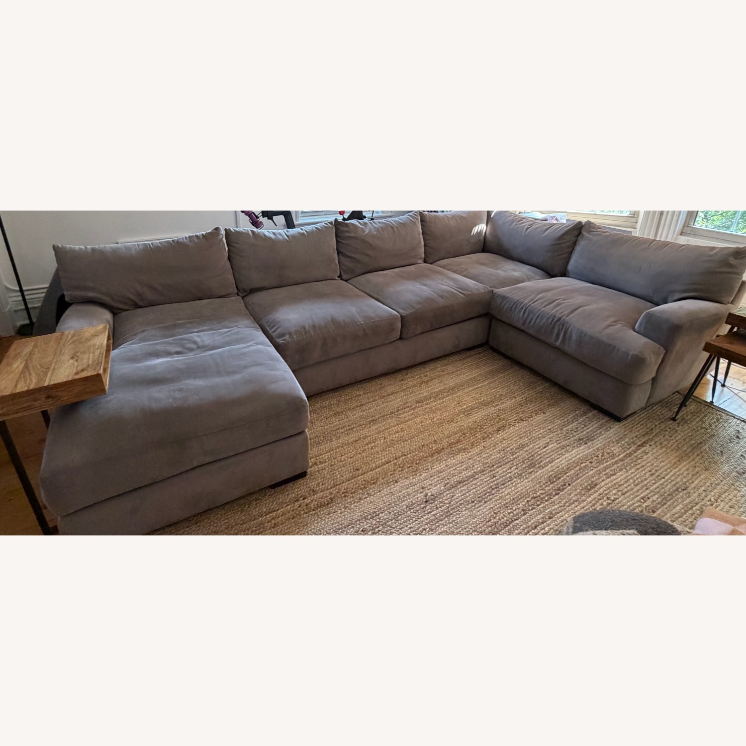Macy's Light Gray Fabric 3+ Piece Sectional - image-2