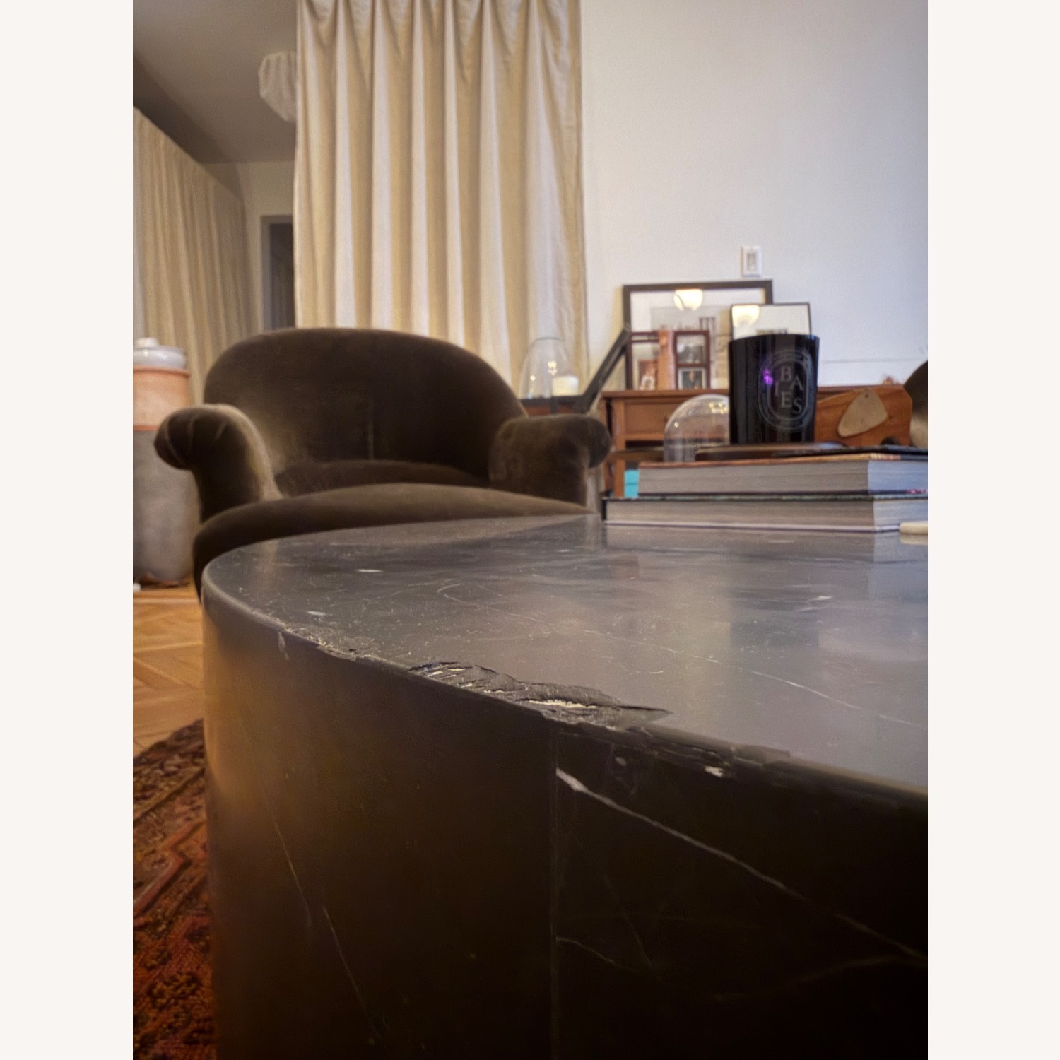 Restoration Hardware Marble Plinth Round Coffee Table - image-2