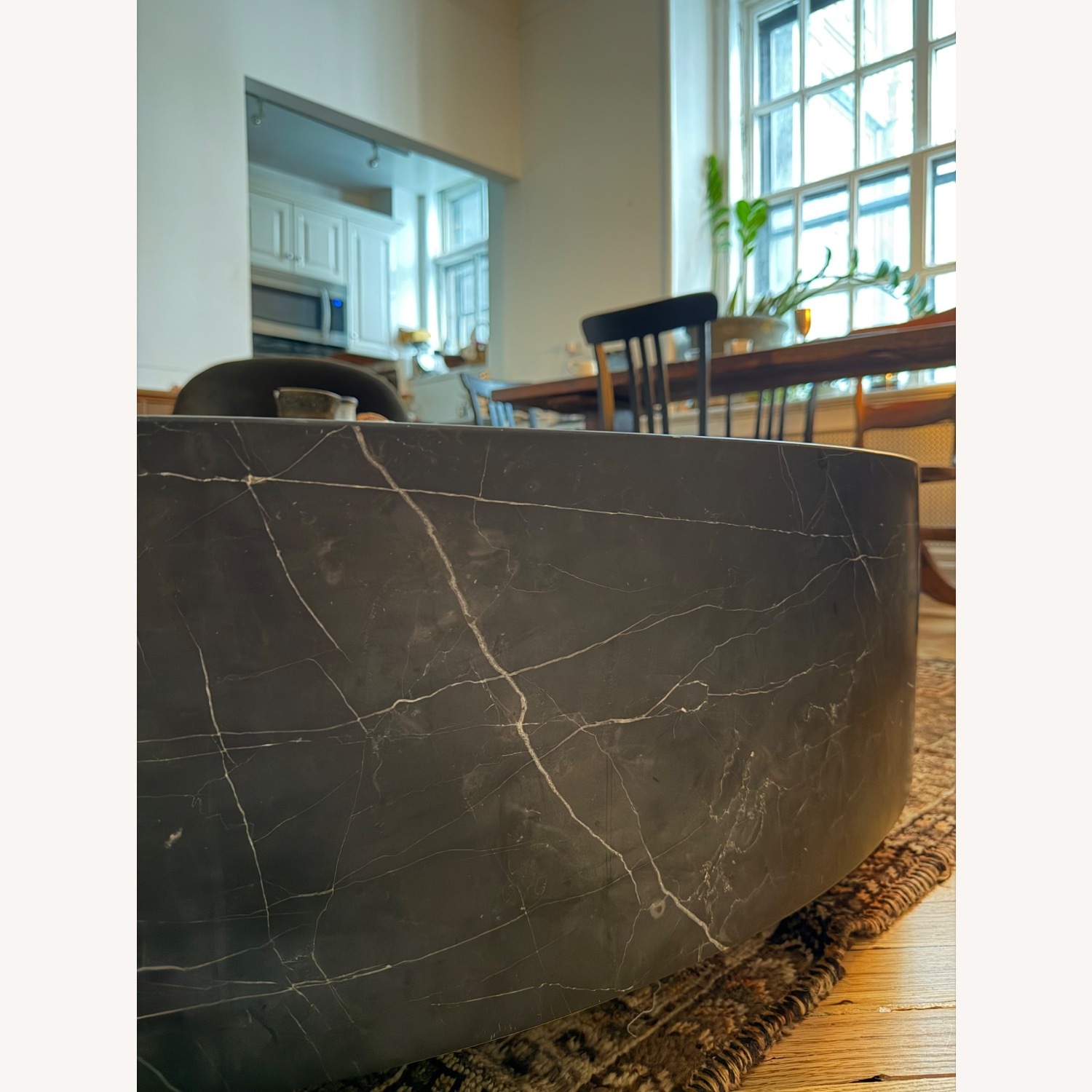 Restoration Hardware Marble Plinth Round Coffee Table - image-1