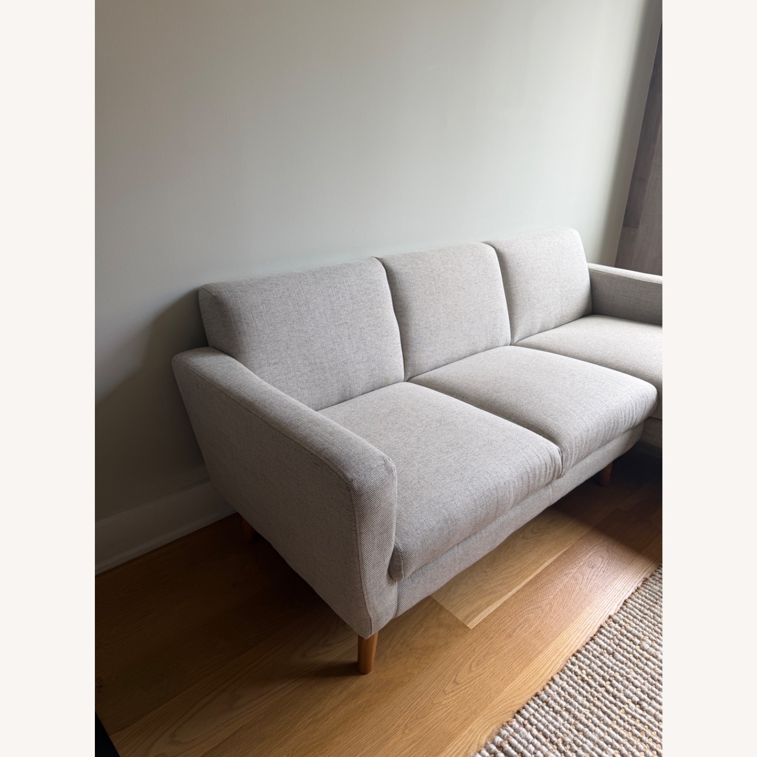 West Elm Natural Fabric 2 Piece Sectional - image-3