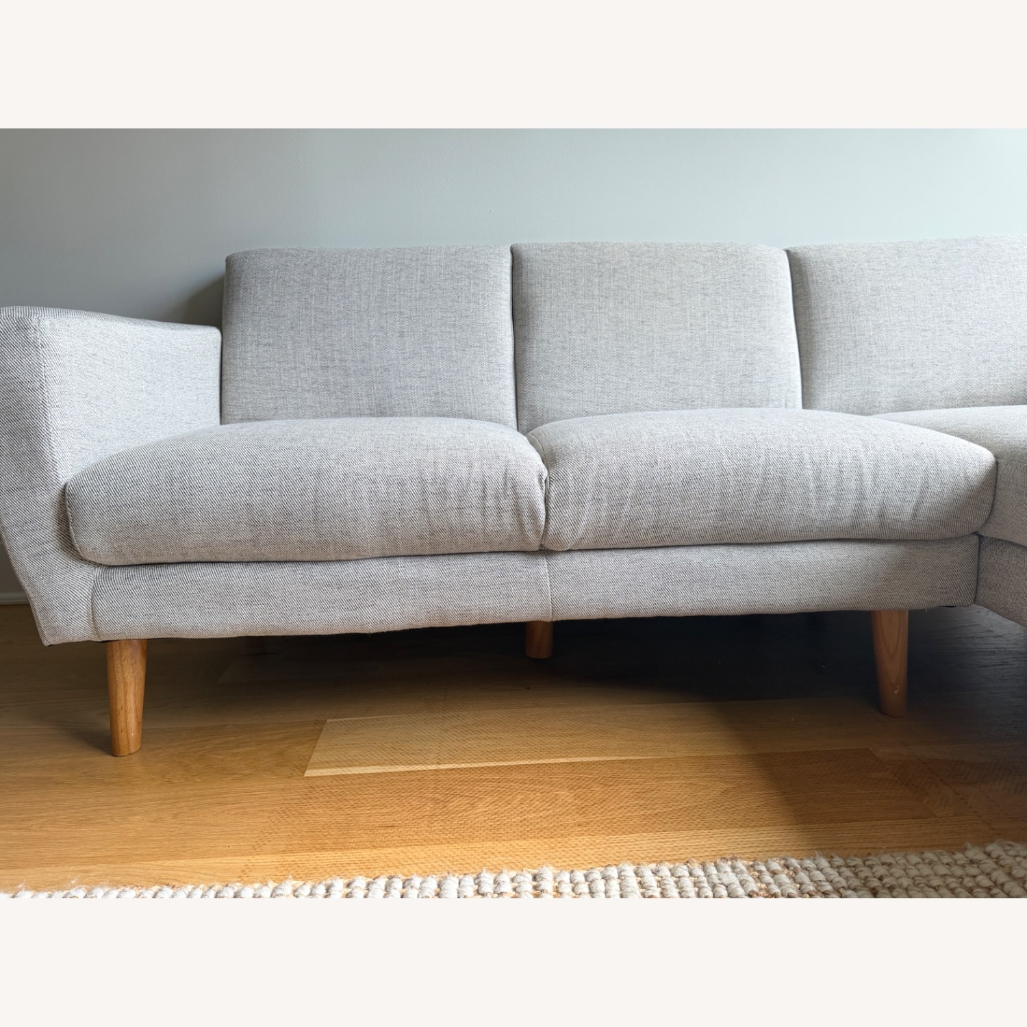 West Elm Natural Fabric 2 Piece Sectional - image-7
