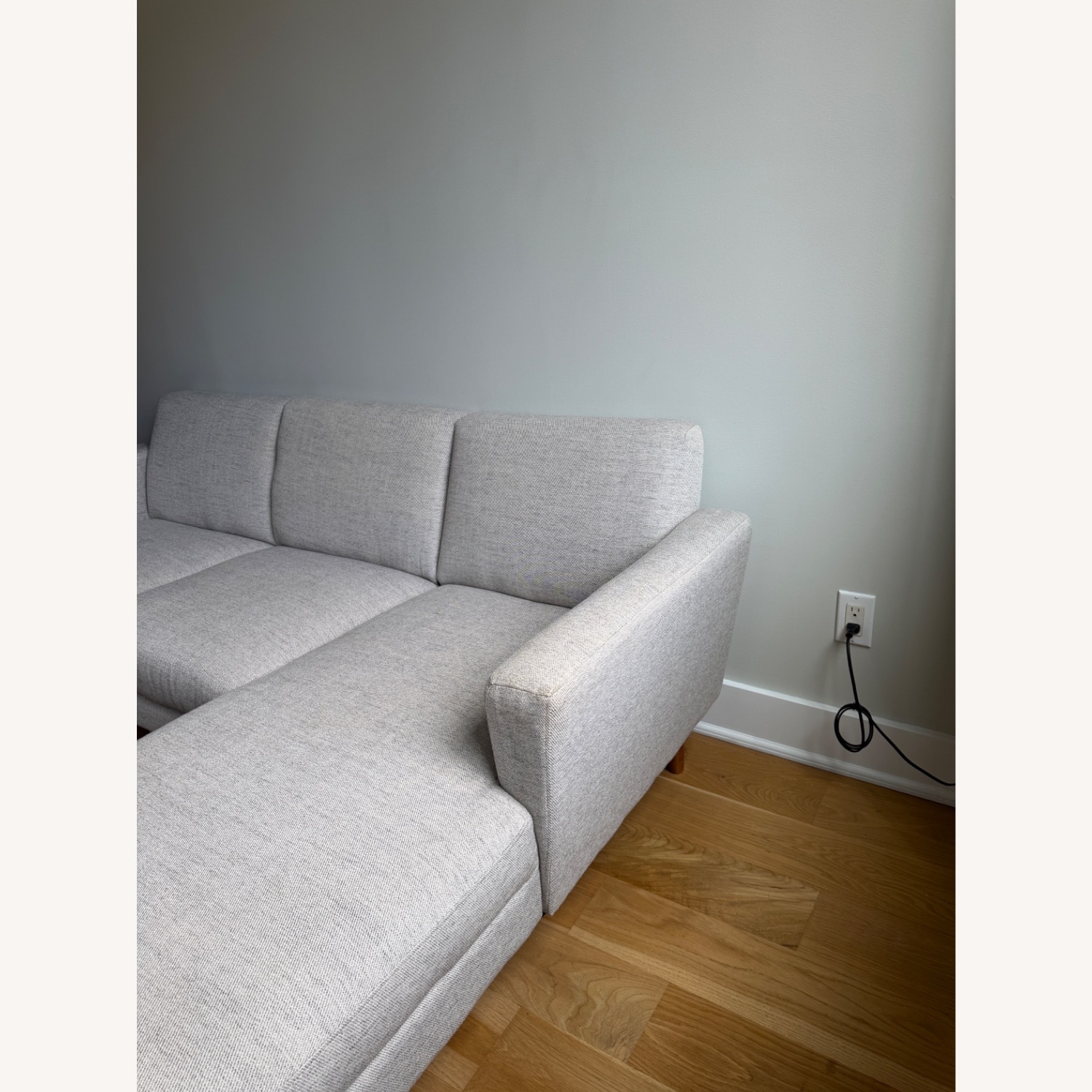 West Elm Natural Fabric 2 Piece Sectional - image-2