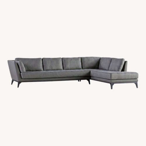 Used Roche Bobois Perception Gray Leather and Fabric Sectional for sale on AptDeco